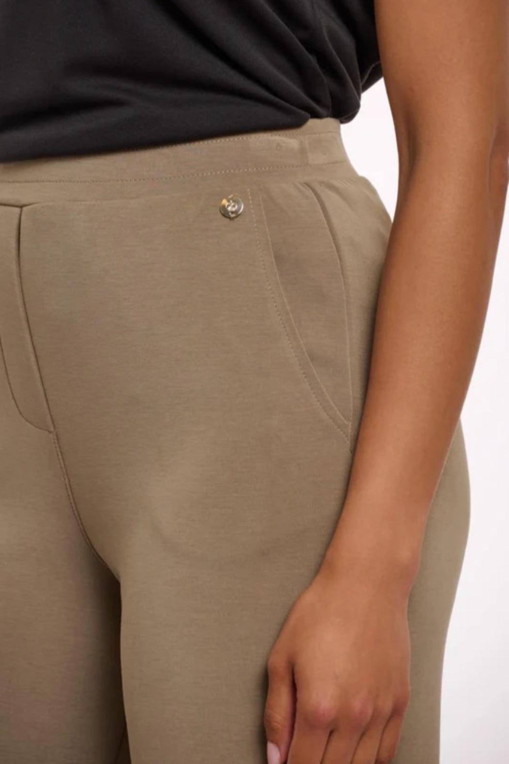 Khaki Wide Straight Leg Pants Product Image