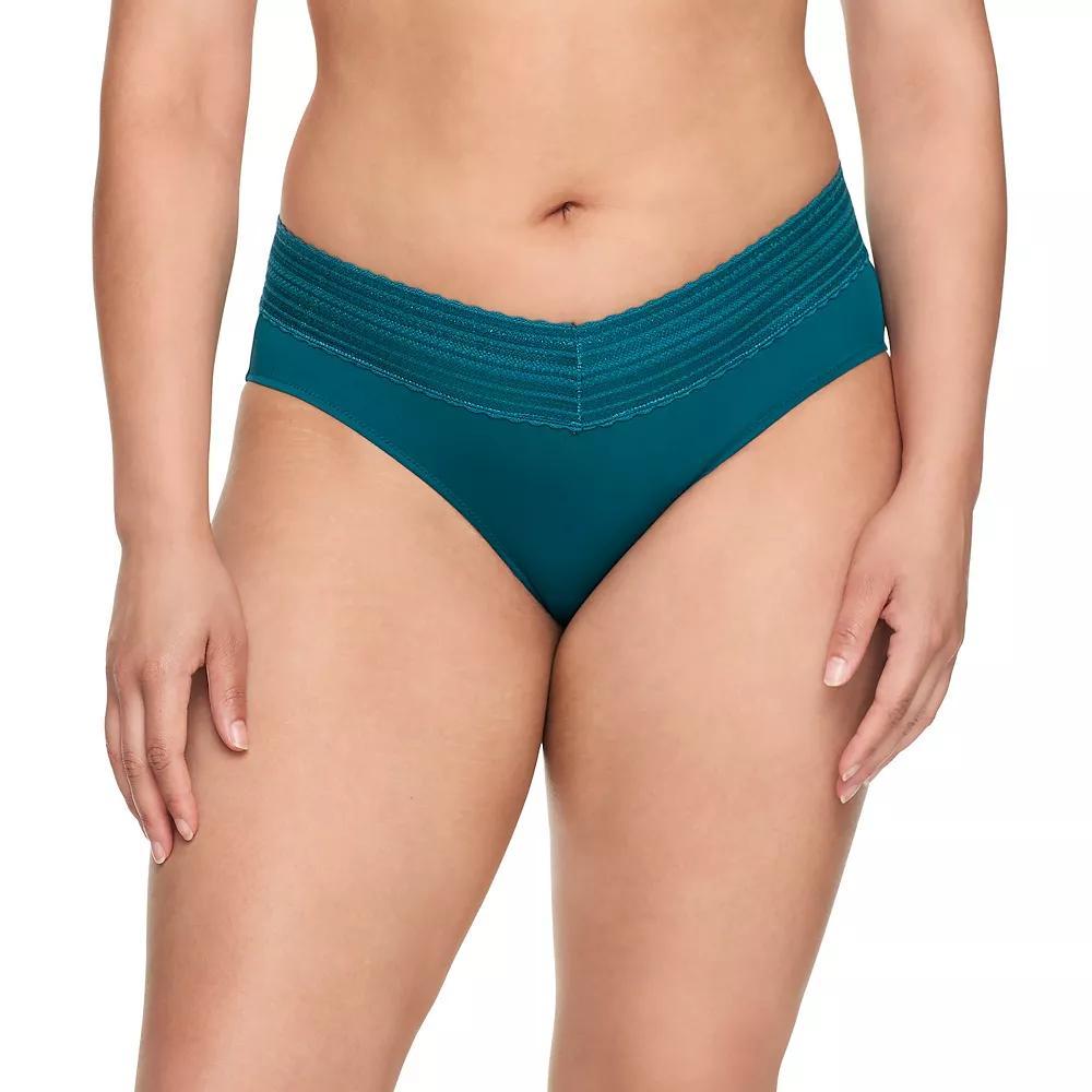 Warners No Pinching, No Problems® Dig-Free Comfort Waist with Lace Microfiber Hipster 5609J, Women's, Size: Small, Blue Pink Product Image