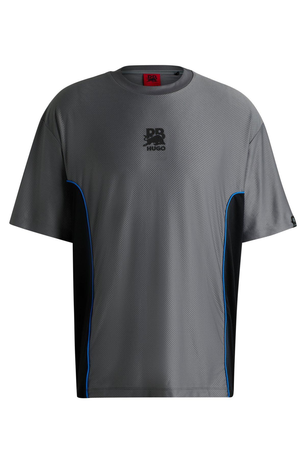 HUGO x RB structured-jersey T-shirt with piping details Product Image
