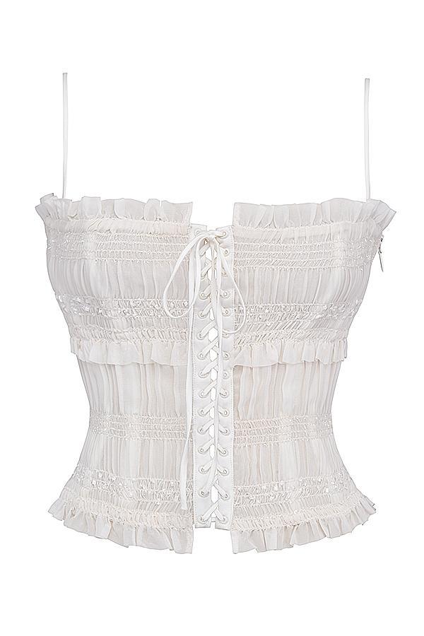 Lula Ivory Sequin Pleat Corset Product Image