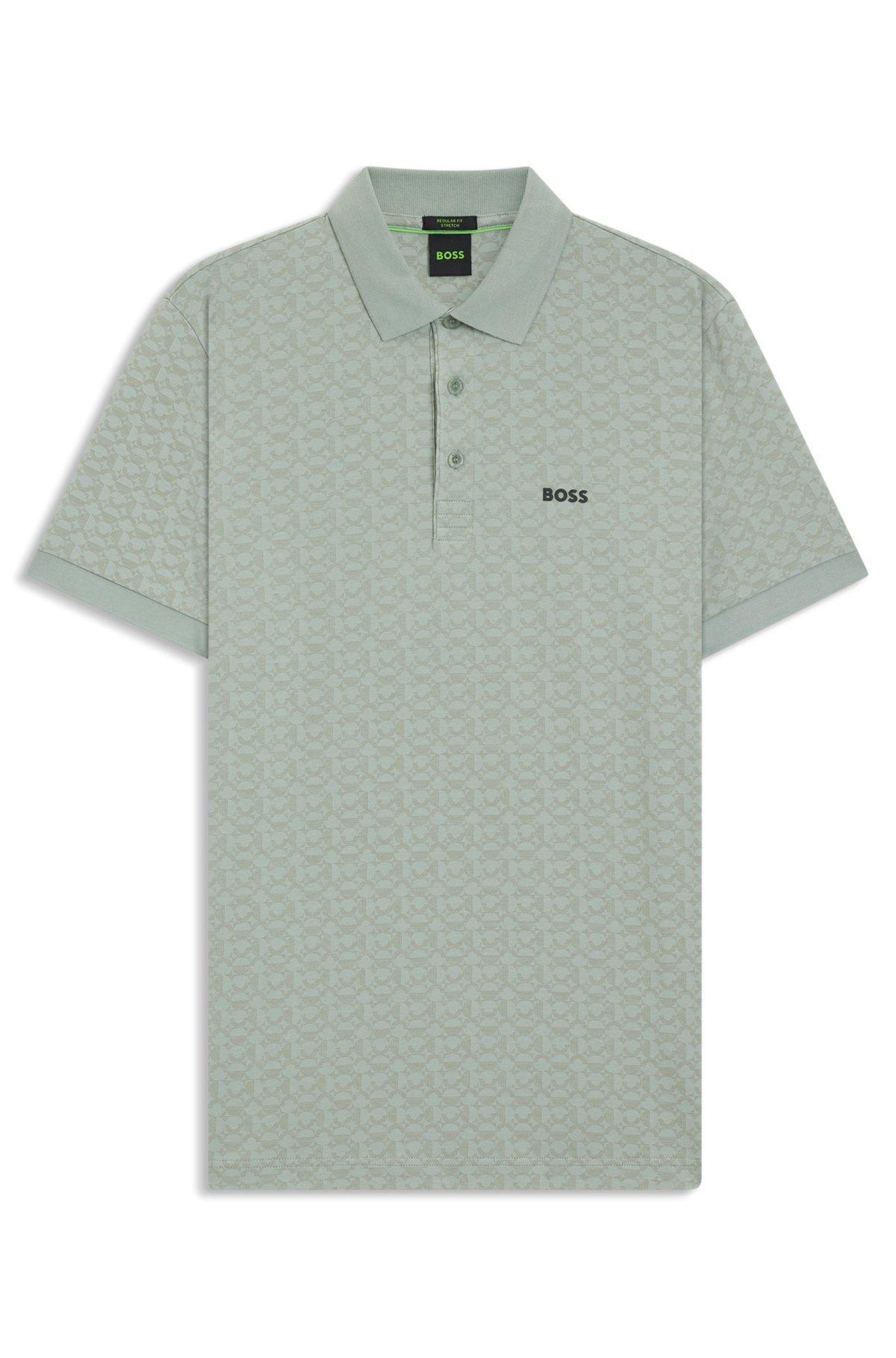 Paddy polo shirt in stretch cotton with printed pattern Product Image