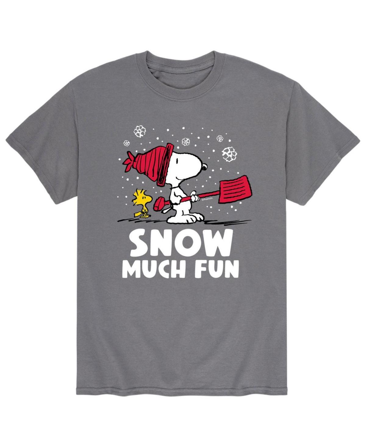 Men's Peanuts Snoopy "Snow Much Fun" Tee, Size: Small, Grey Product Image