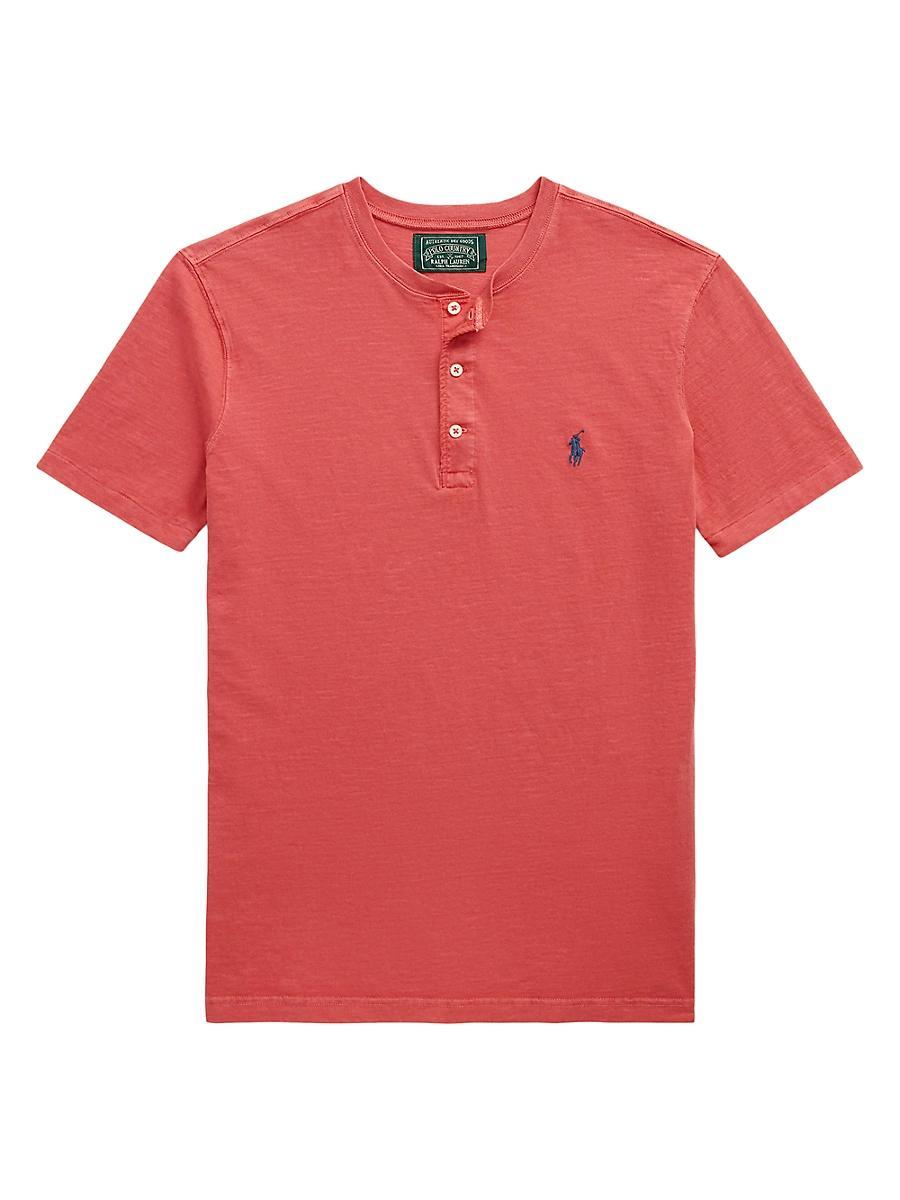 Mens Slub Jersey Short-Sleeve Henley Shirt Product Image