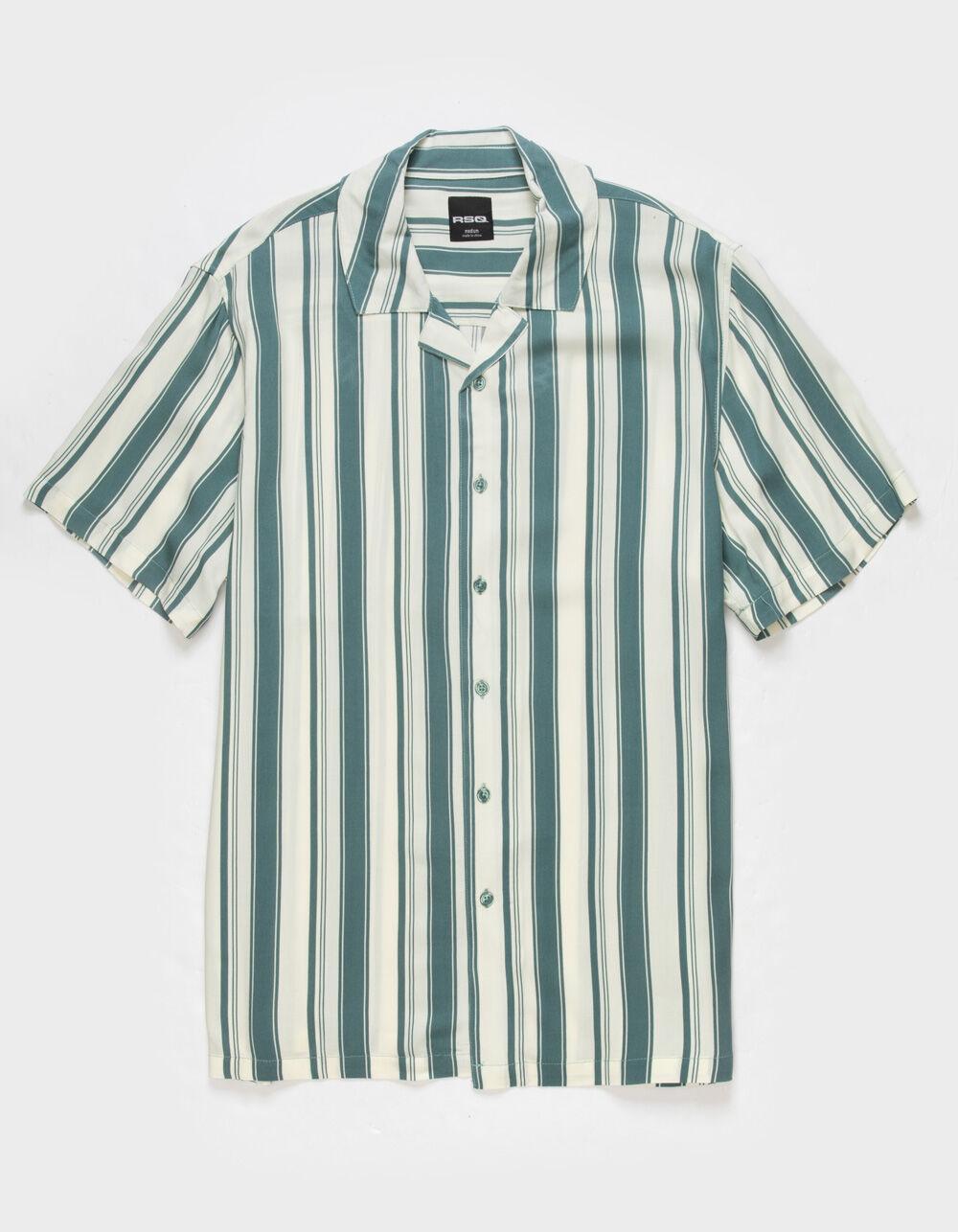 RSQ Mens Stripe Camp Button Up Shirt Product Image