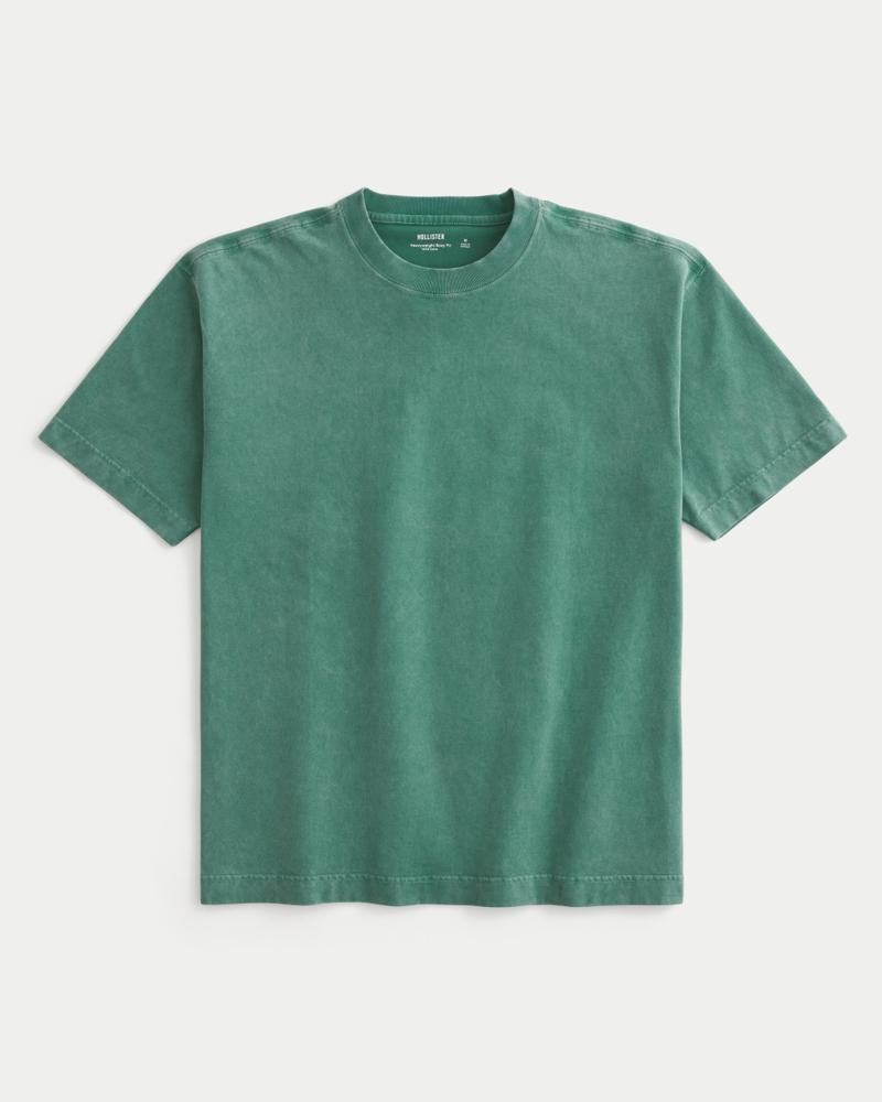 Boxy Heavyweight Washed Cotton Crew T-Shirt Product Image