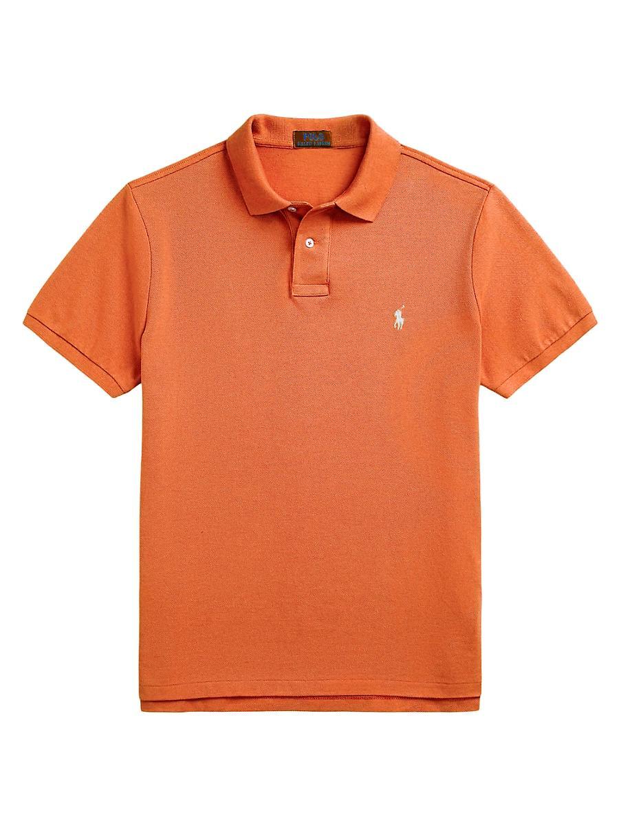 Mens Custom-Slim-Fit Mesh Polo Shirt Product Image