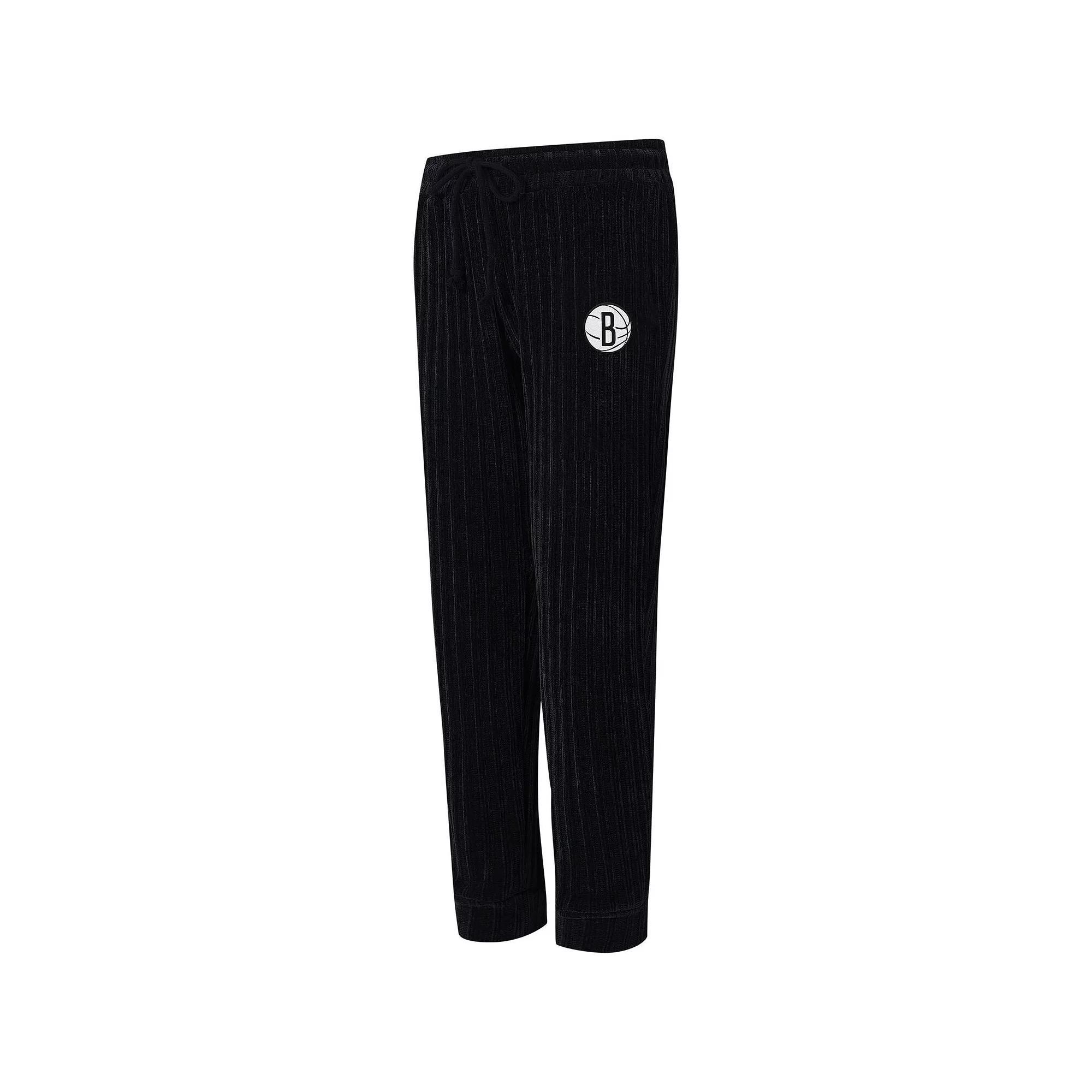 Women's College Concepts Black Brooklyn Nets Linger Pants, Size: XL Product Image