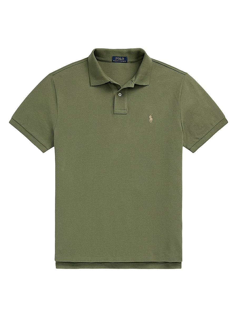 Mens Basic Custom Slim-Fit Mesh Polo Shirt Product Image