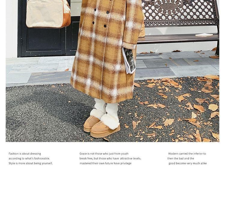 Plaid Midi Double-Breasted Coat Product Image