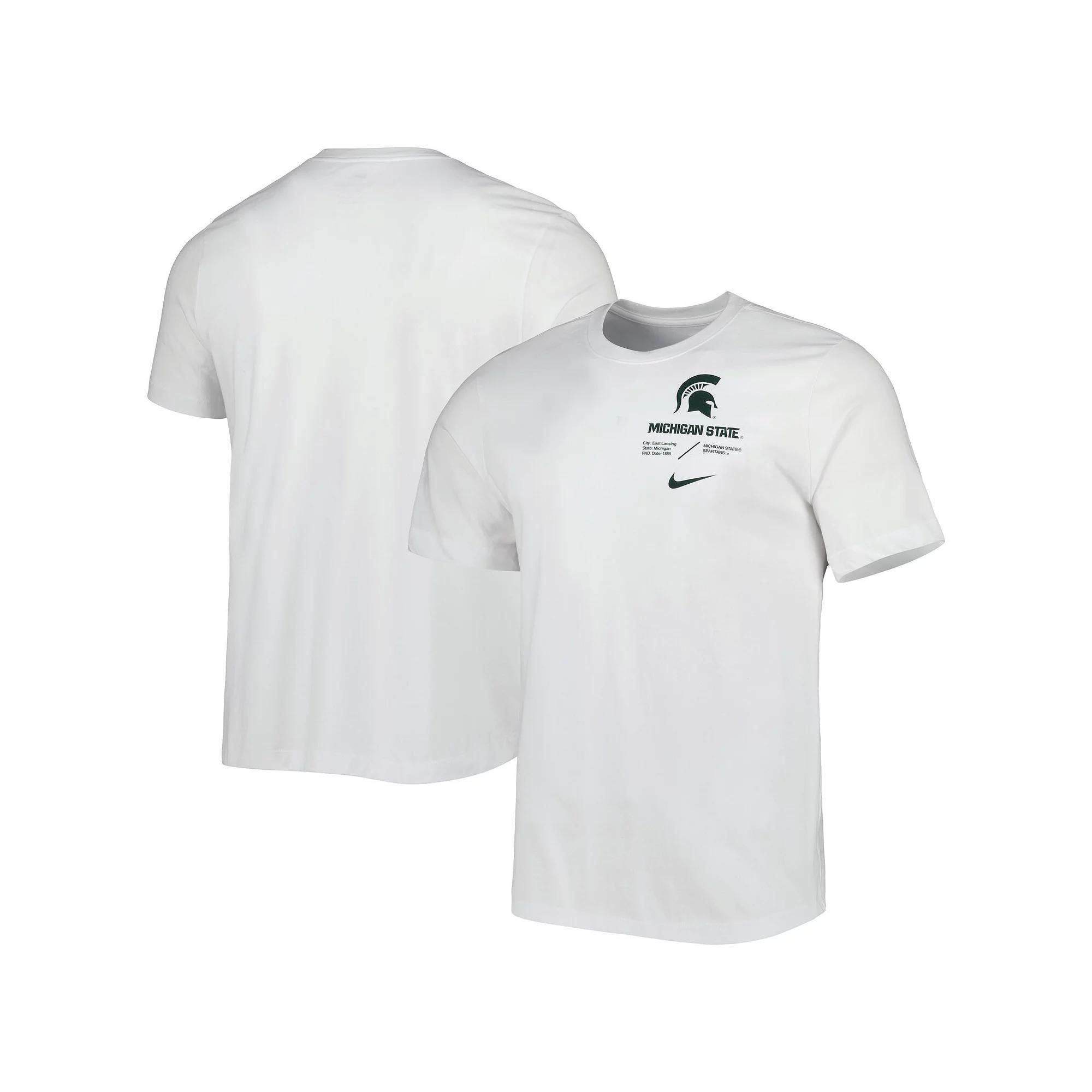Men's Nike White Michigan State Spartans Team Practice Performance T-Shirt, Size: 2XL Product Image