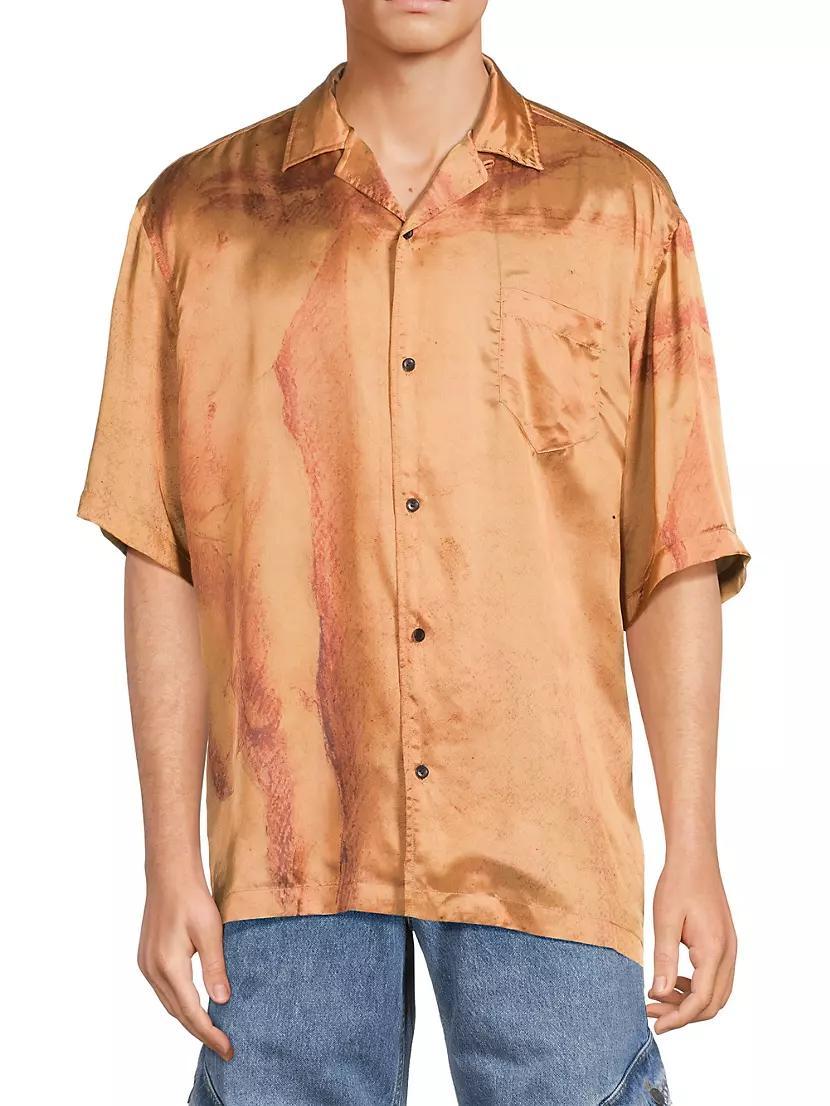 Toute Première Fois Satin Bowling Shirt Product Image