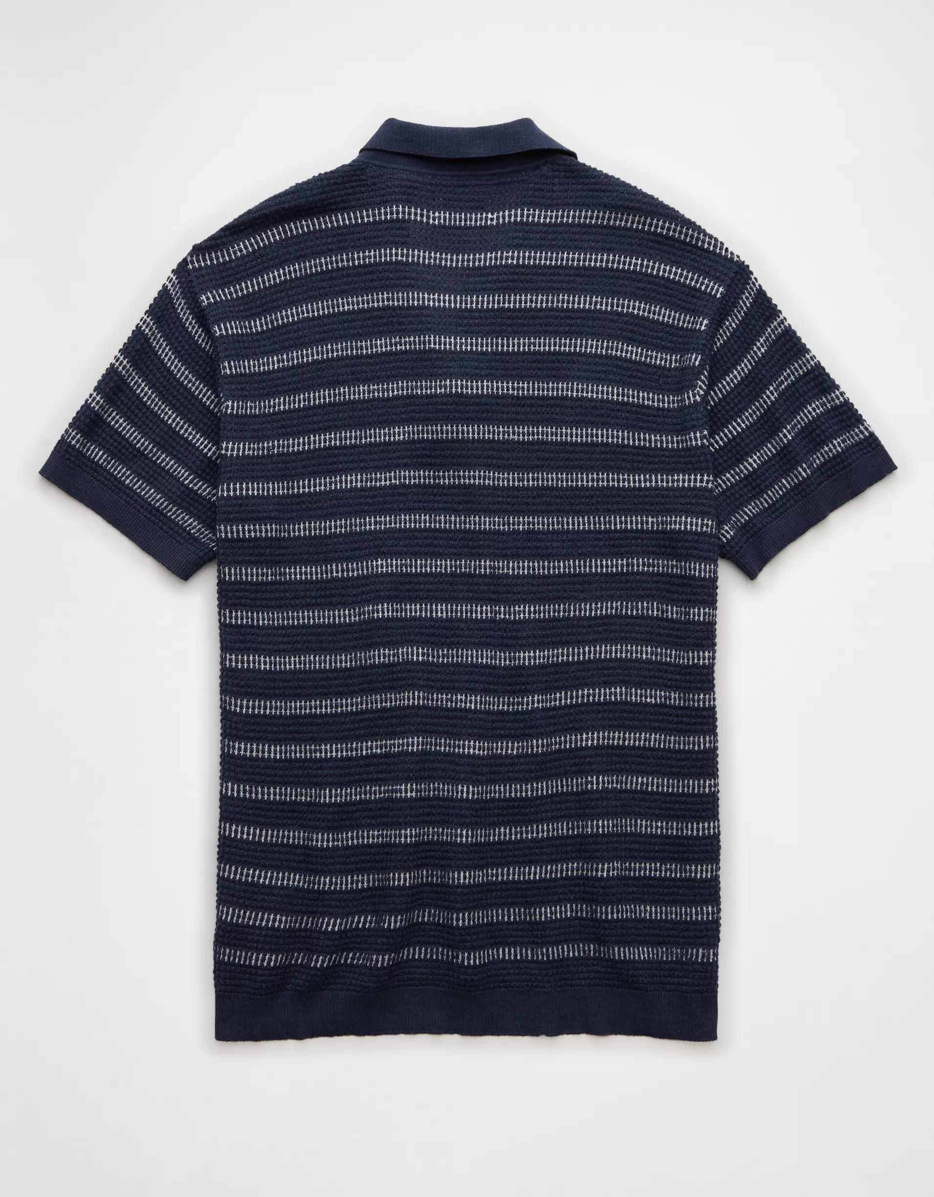 AE Weekend Striped Sweater Polo Shirt Product Image