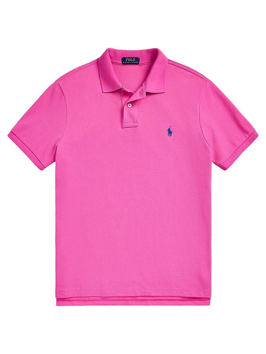 Mens Custom-Slim-Fit Mesh Polo Shirt Product Image