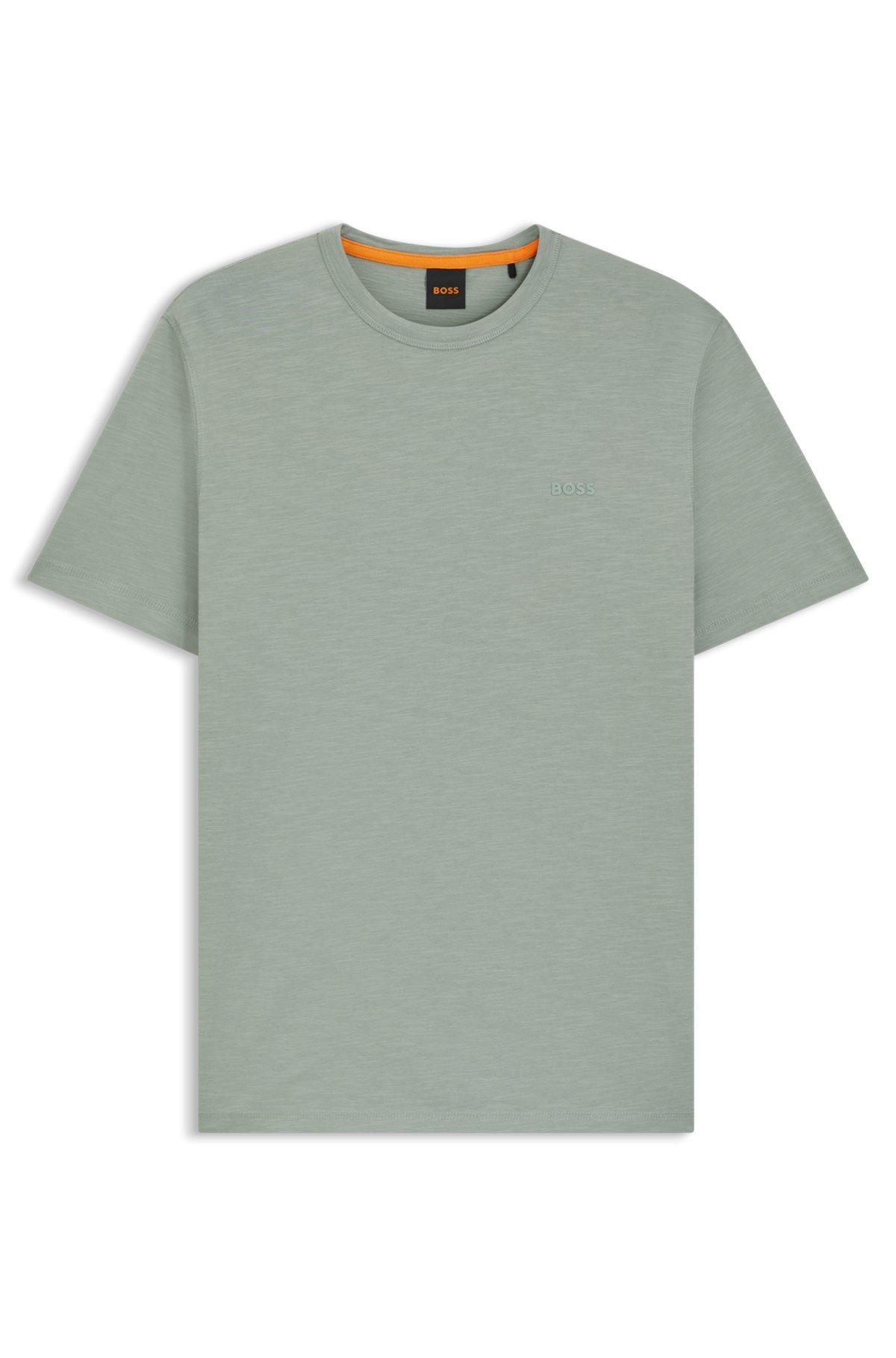 Regular-fit T-shirt in cotton with mouline logo Product Image