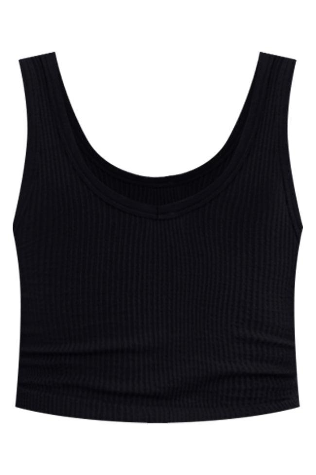 Can't Wait To See Black Ribbed Knit V-Neck Brami FINAL SALE Product Image