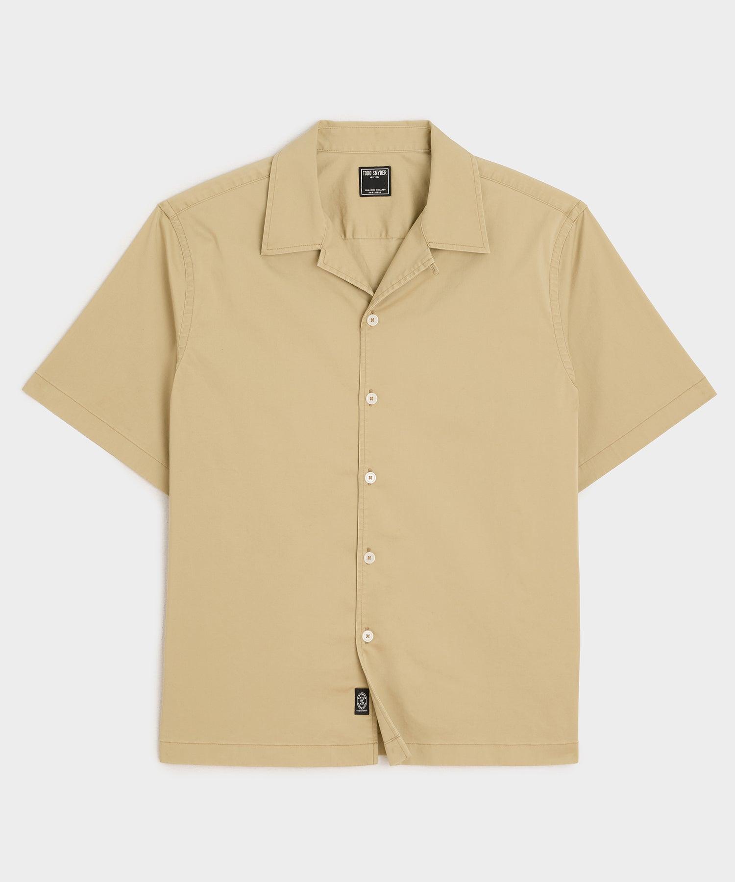 Cropped Poplin Camp Collar Shirt Product Image