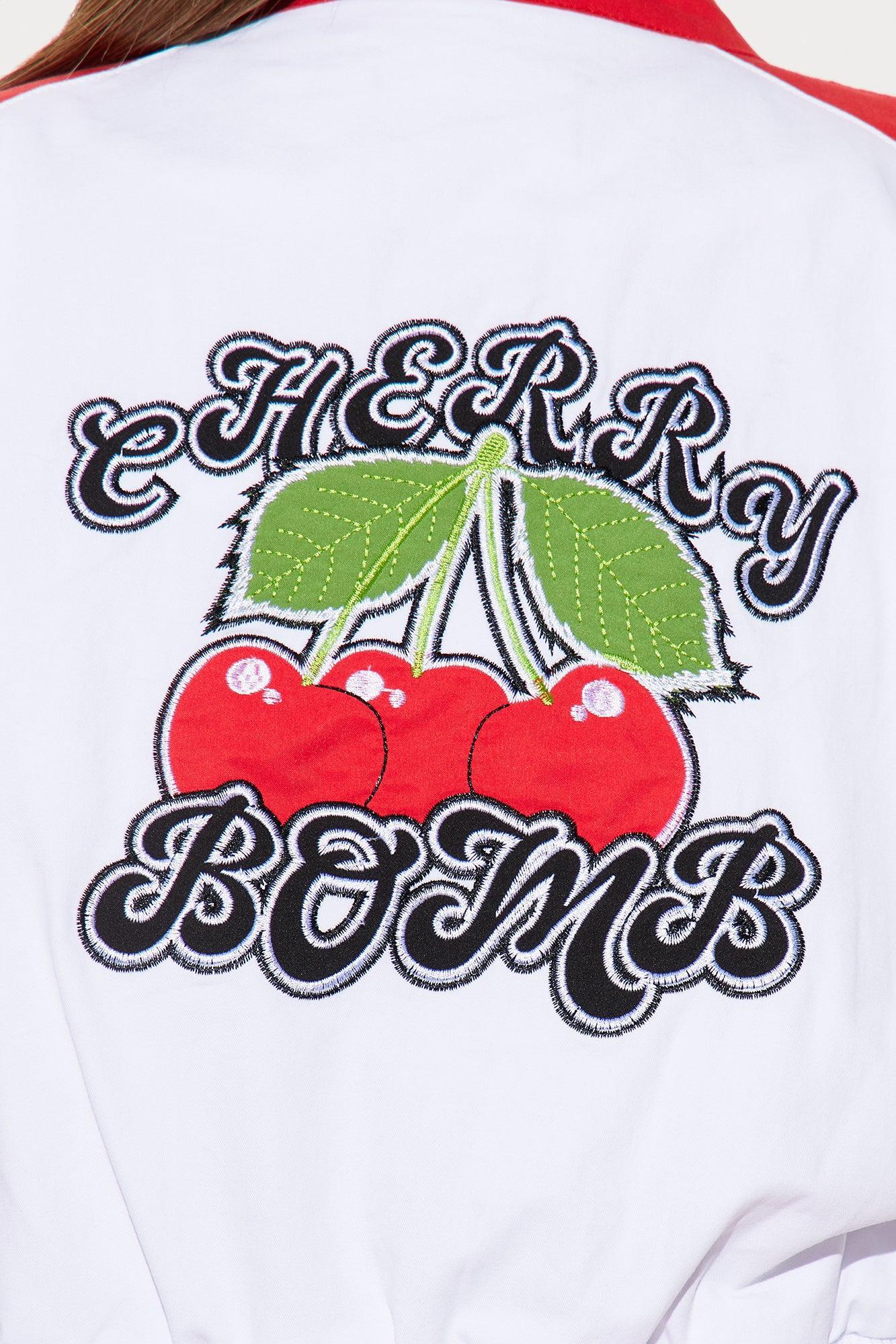 Cherry Bomb Bomber Jacket - Red/combo Female Product Image