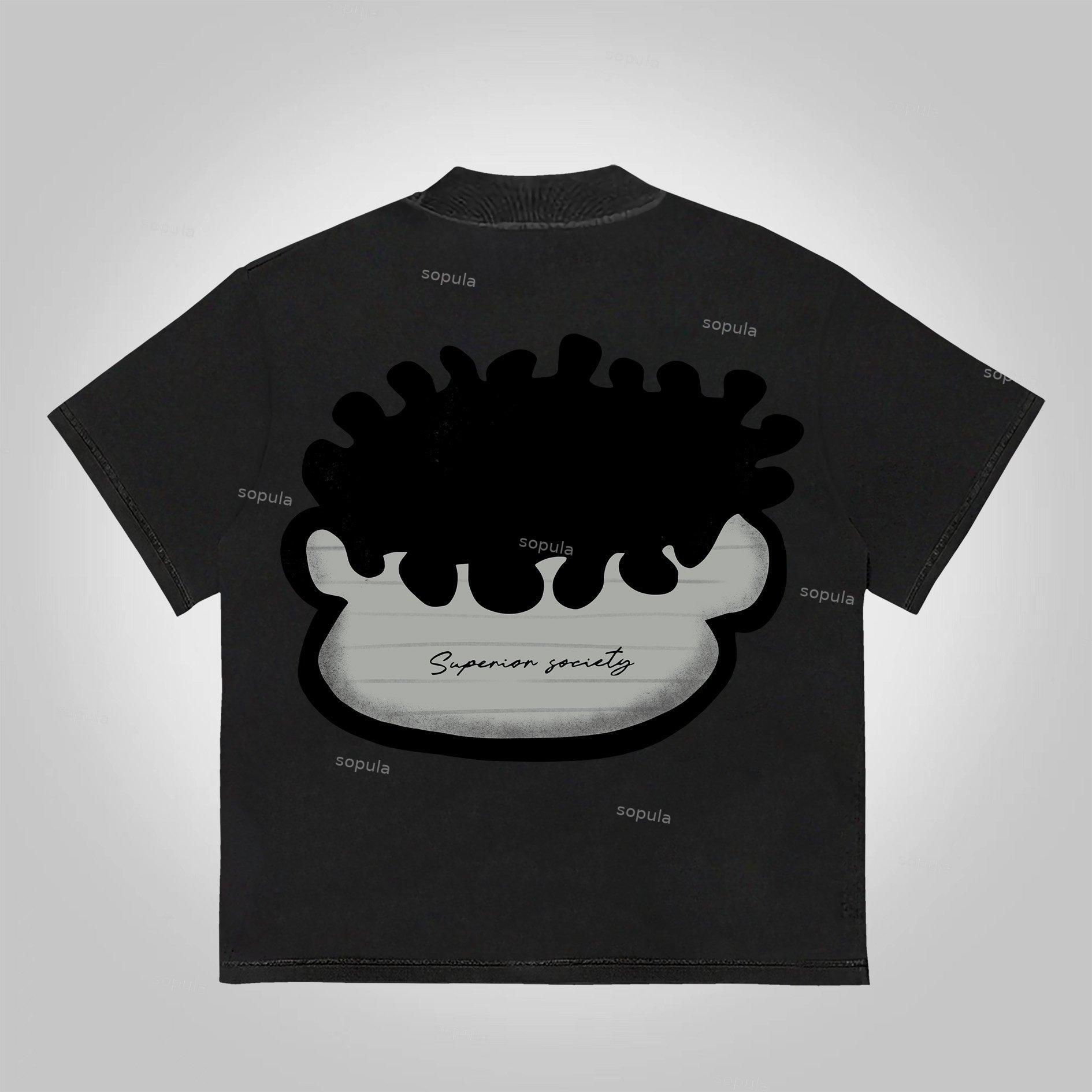 Vintage Big Face Graphic Cotton T-Shirt Product Image