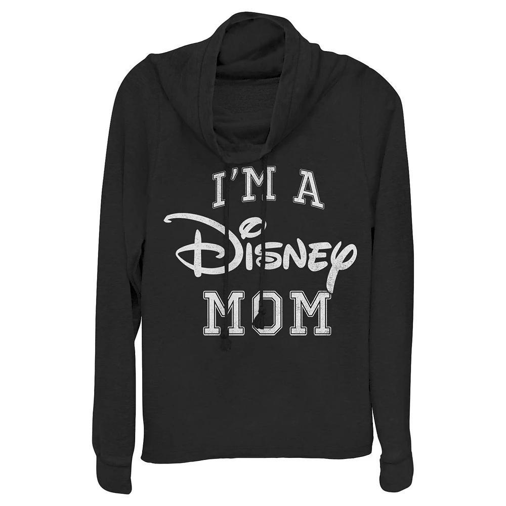 Disney's I'm A Disney Mom Varsity Style Women's Cowlneck Graphic Lightweight Long Sleeve,  Product Image