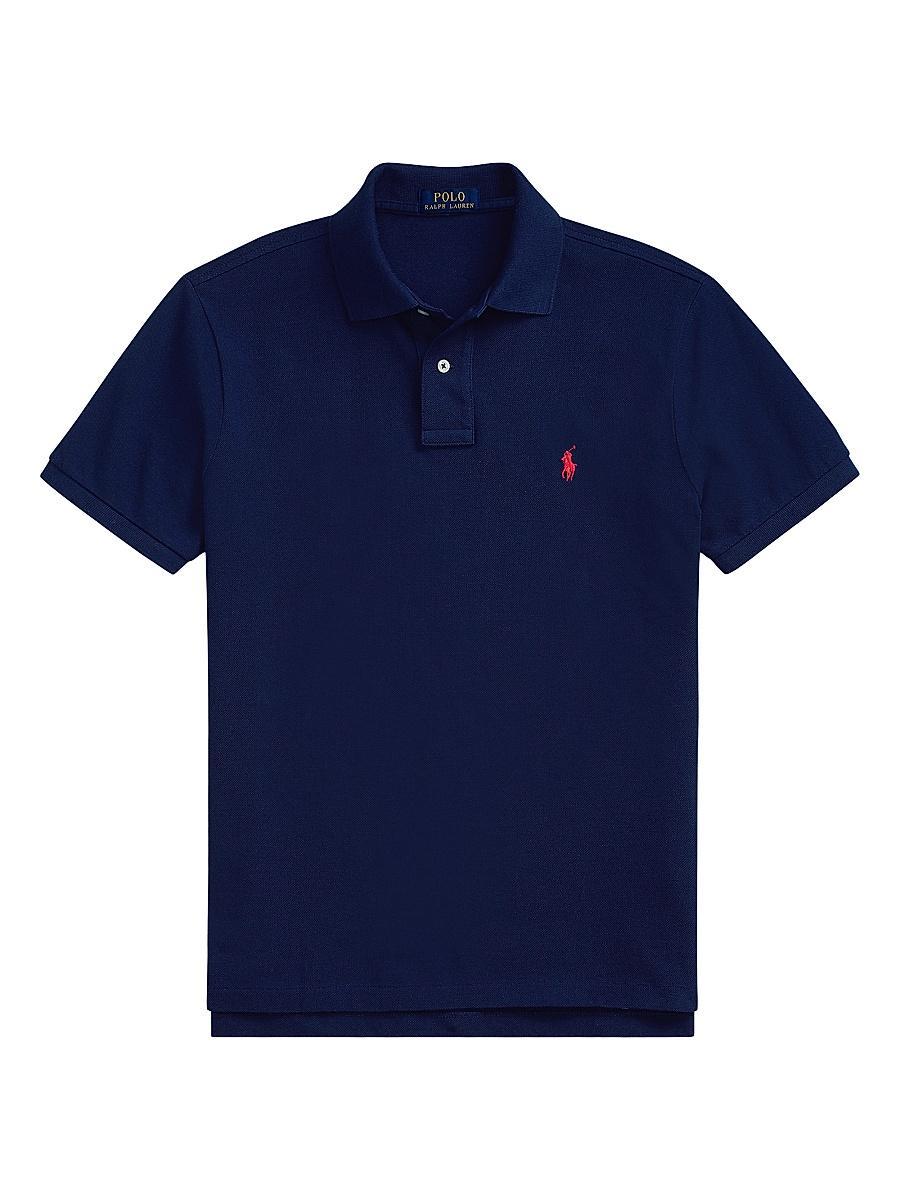 Mens Cotton Mesh Classic-Fit Polo Shirt Product Image
