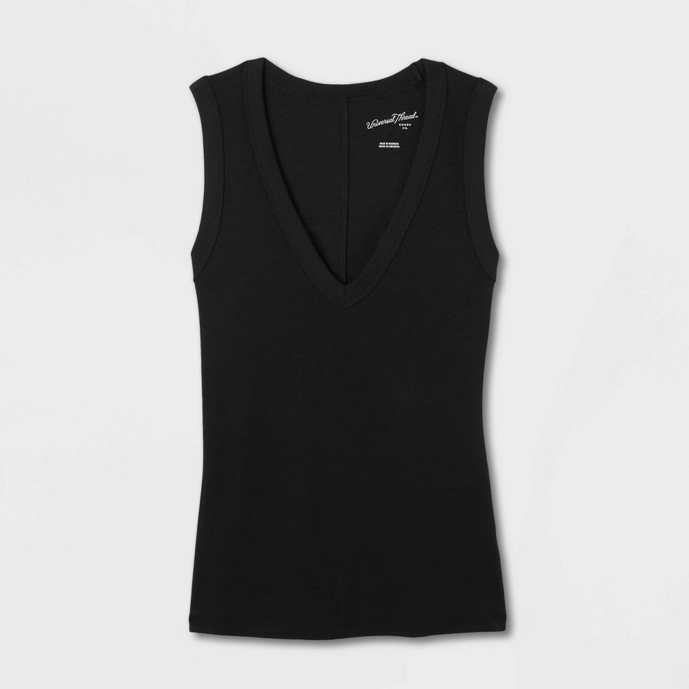 Womens Ribbed Tank Top - Universal Thread Black L Product Image