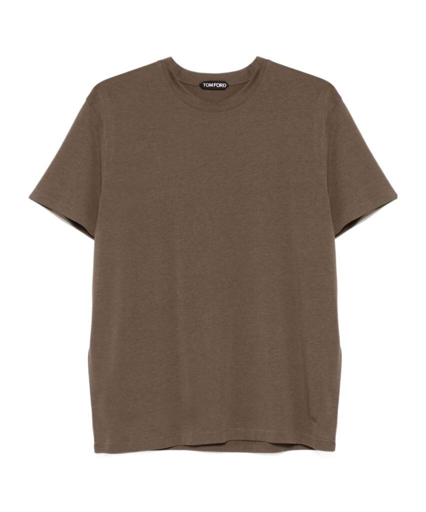 TOM FORD Slim-fit Lyocell And Cotton-blend Jersey T-shirt In Brown Product Image