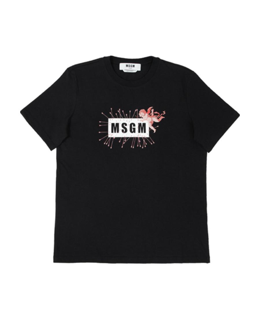 MSGM Logo Short-sleeved T-shirt In Black Product Image