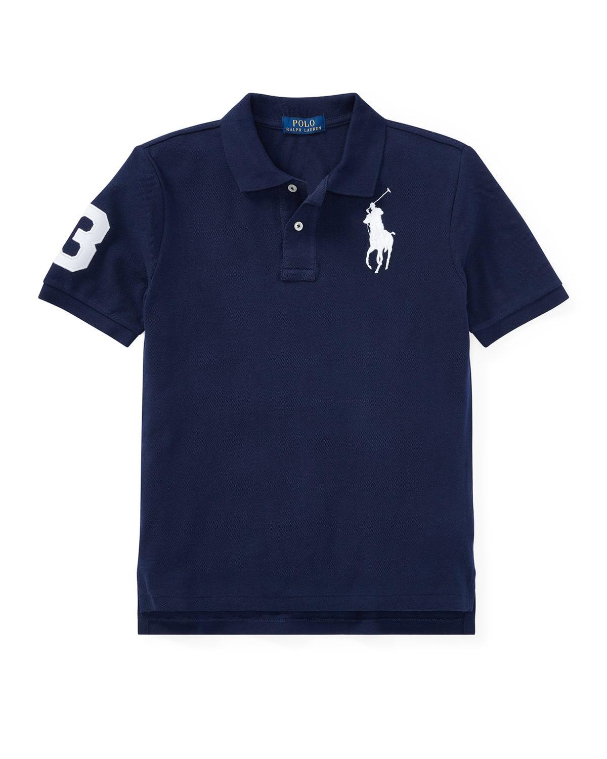 Boys Big Pony Mesh Knit Polo, Size S-XL Product Image