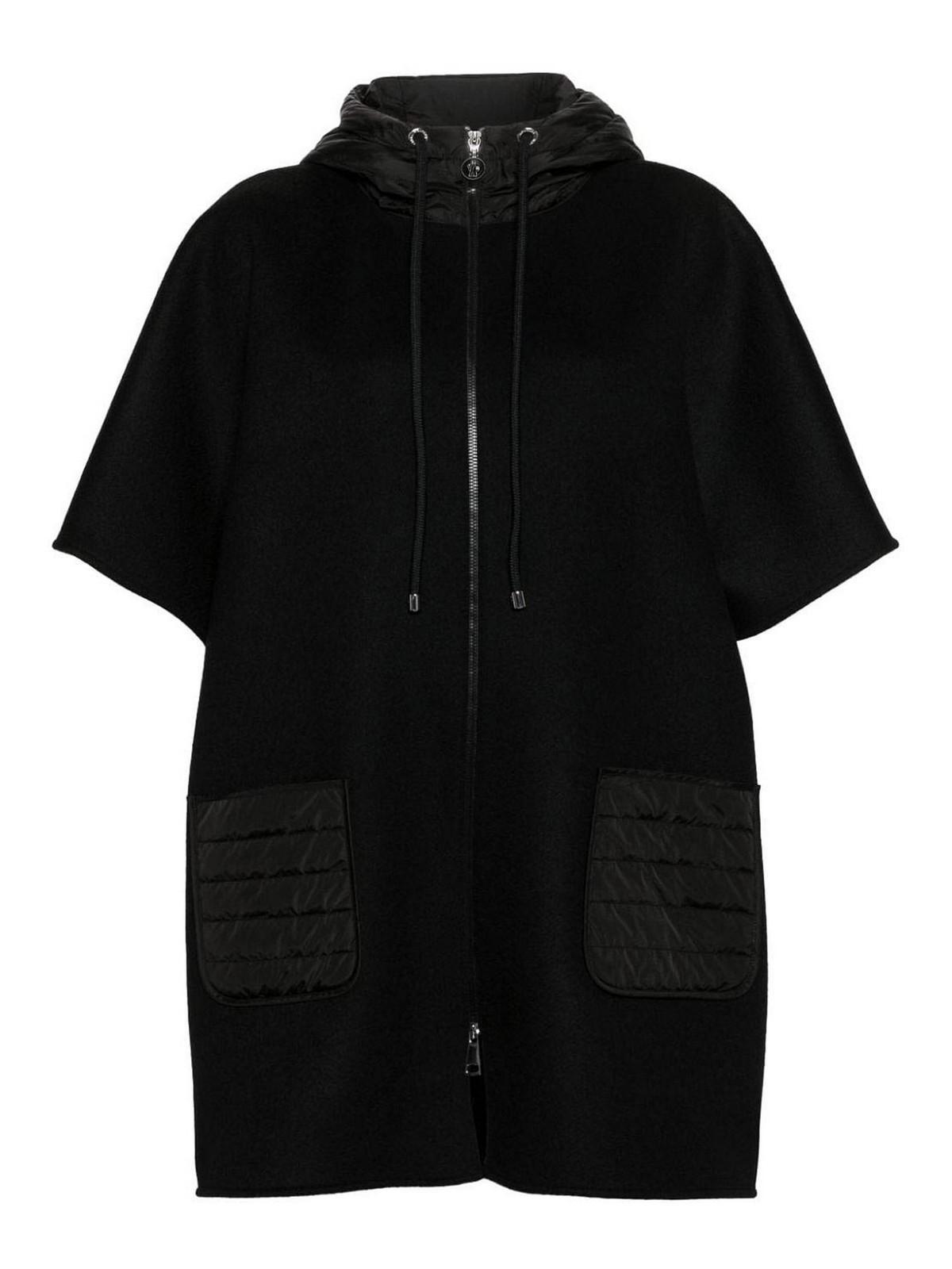 MONCLER Hooded Down Cape In Black Product Image