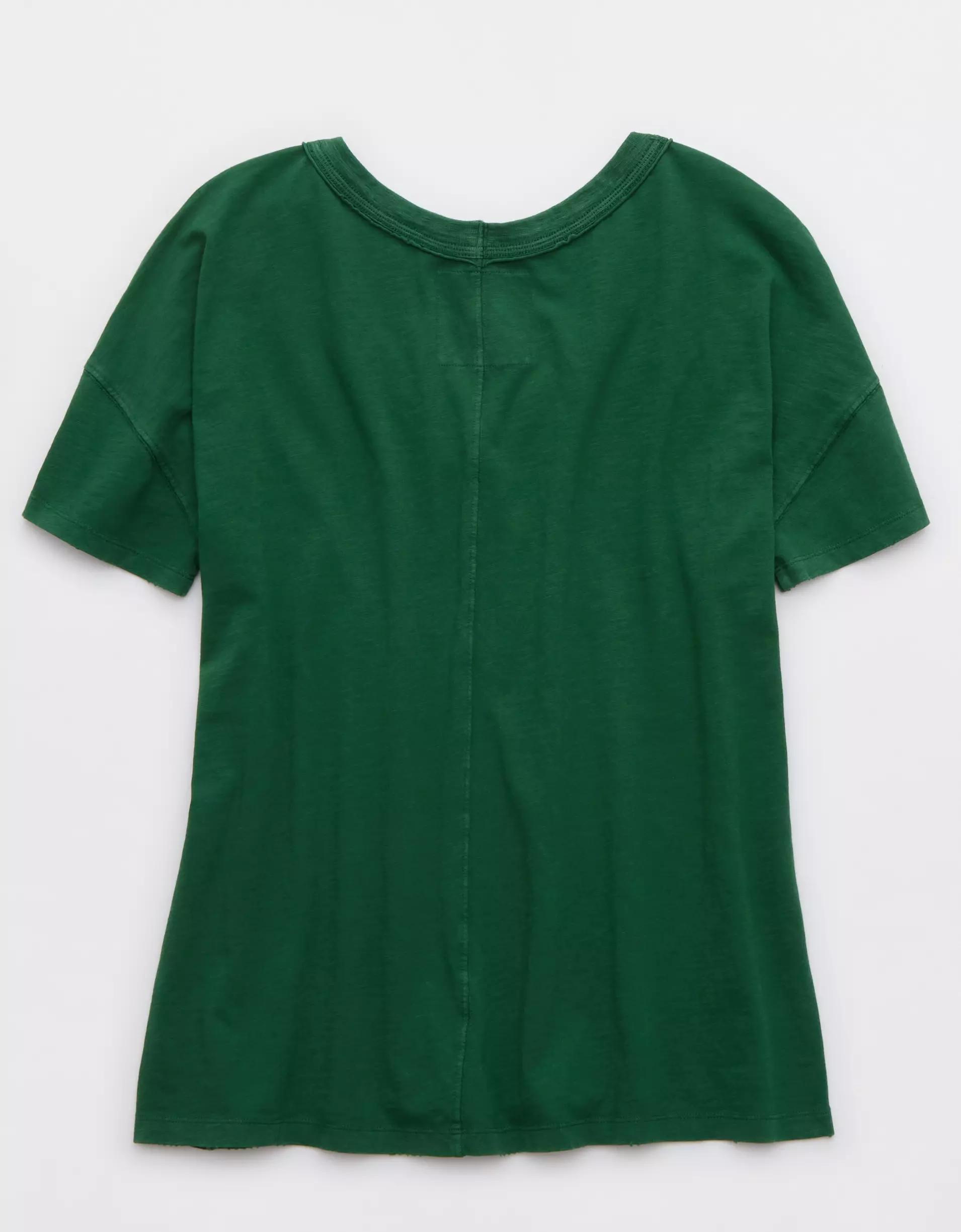 Aerie Oversized V-Neck Boyfriend T-Shirt Product Image