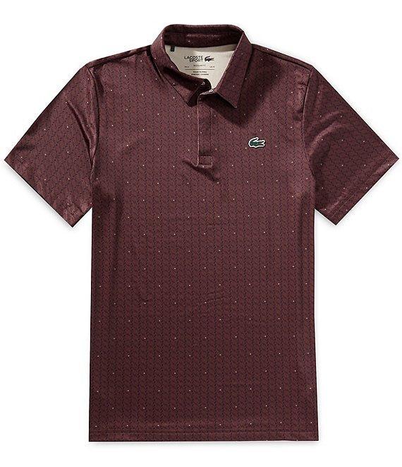 Lacoste Performance Stretch Golf Club Printed Short Sleeve Polo Shirt Product Image