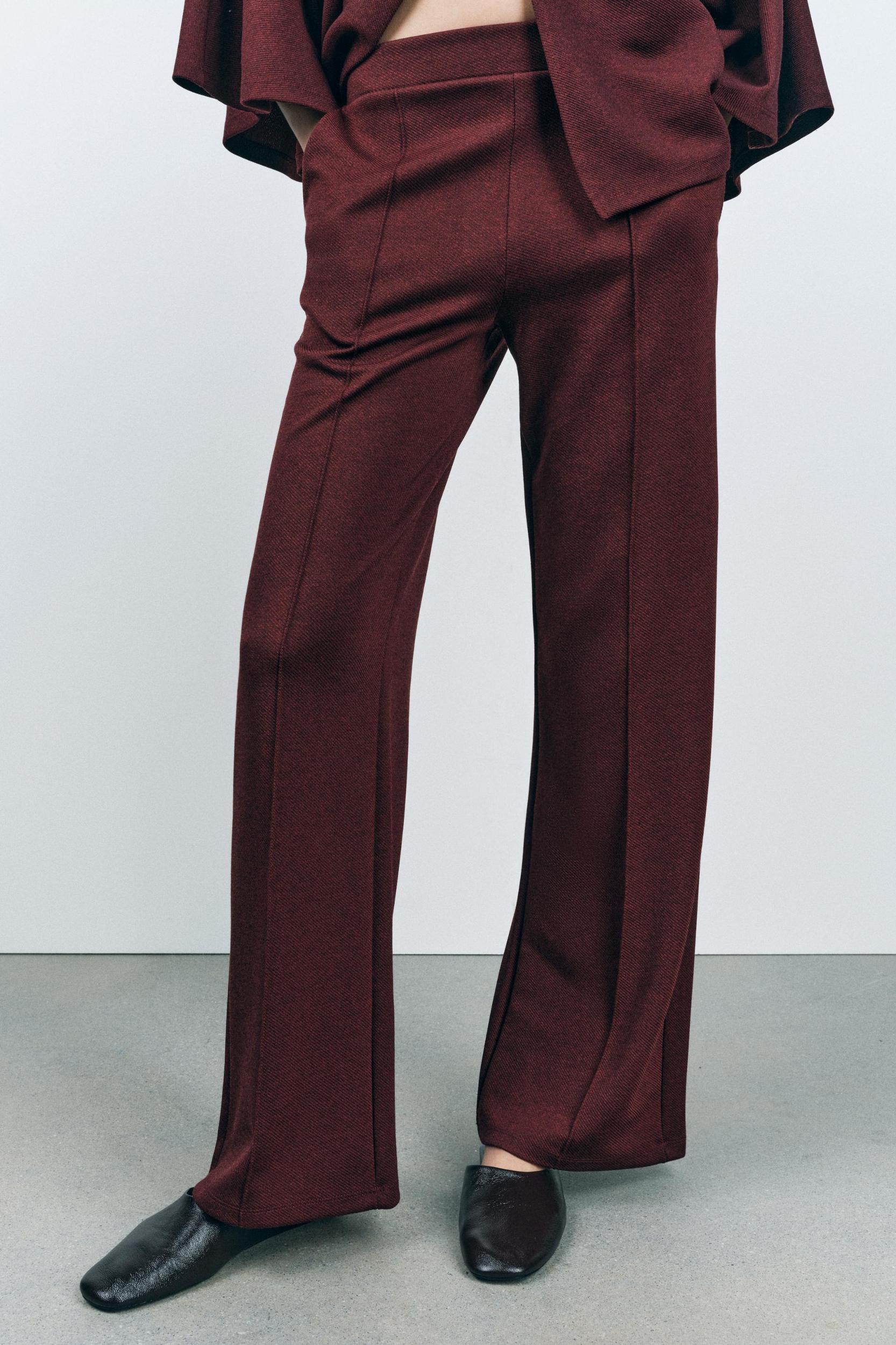 WIDE LEG RIBBED PANTS Product Image