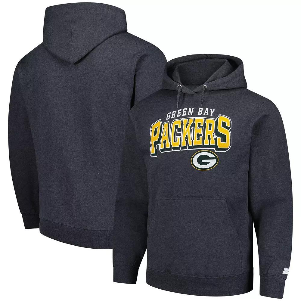 Men's Starter Charcoal Green Bay Packers Vintage Pullover Hoodie, Size: XXL Product Image