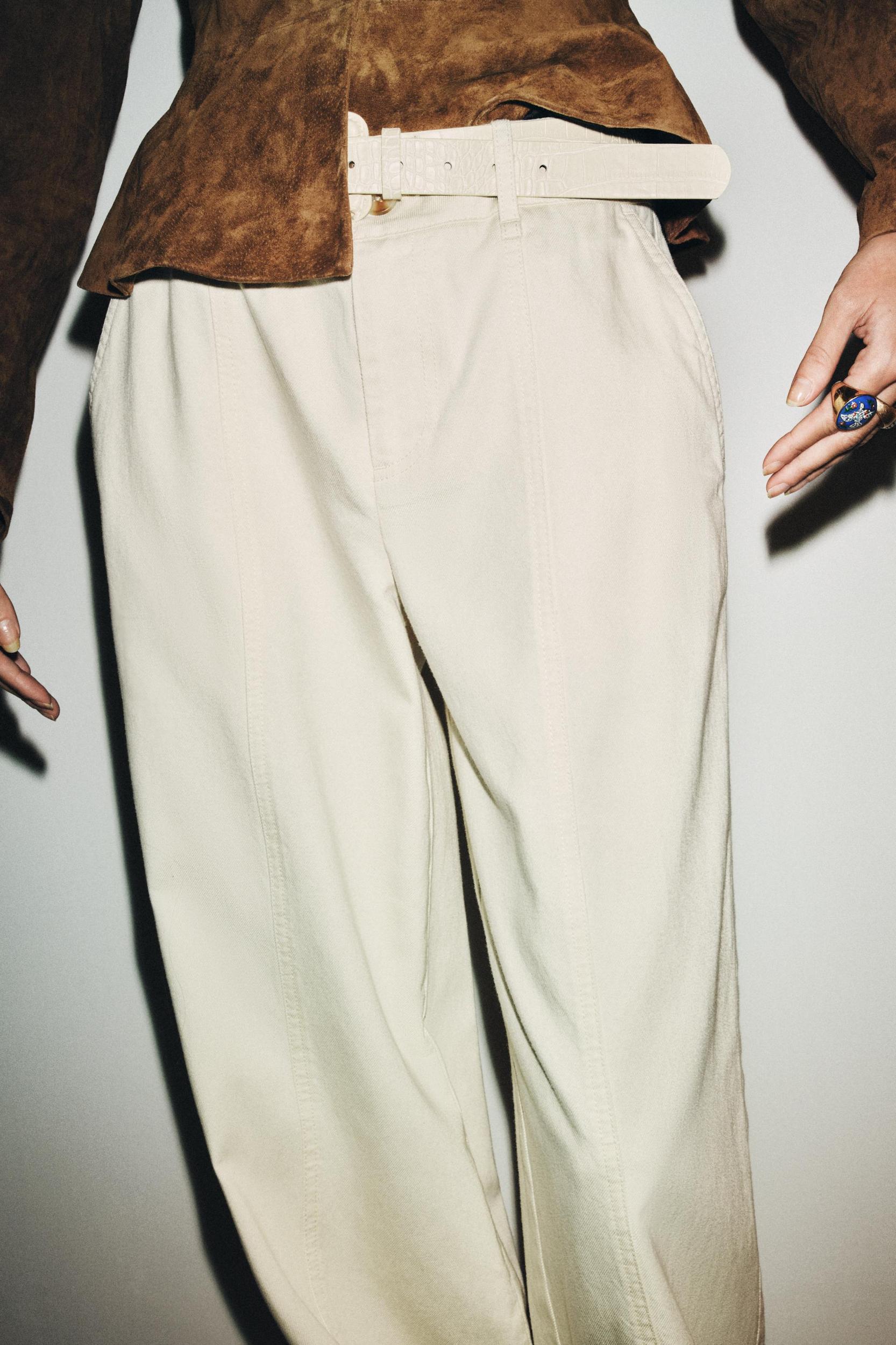 WIDE LEG BELTED PANTS Product Image