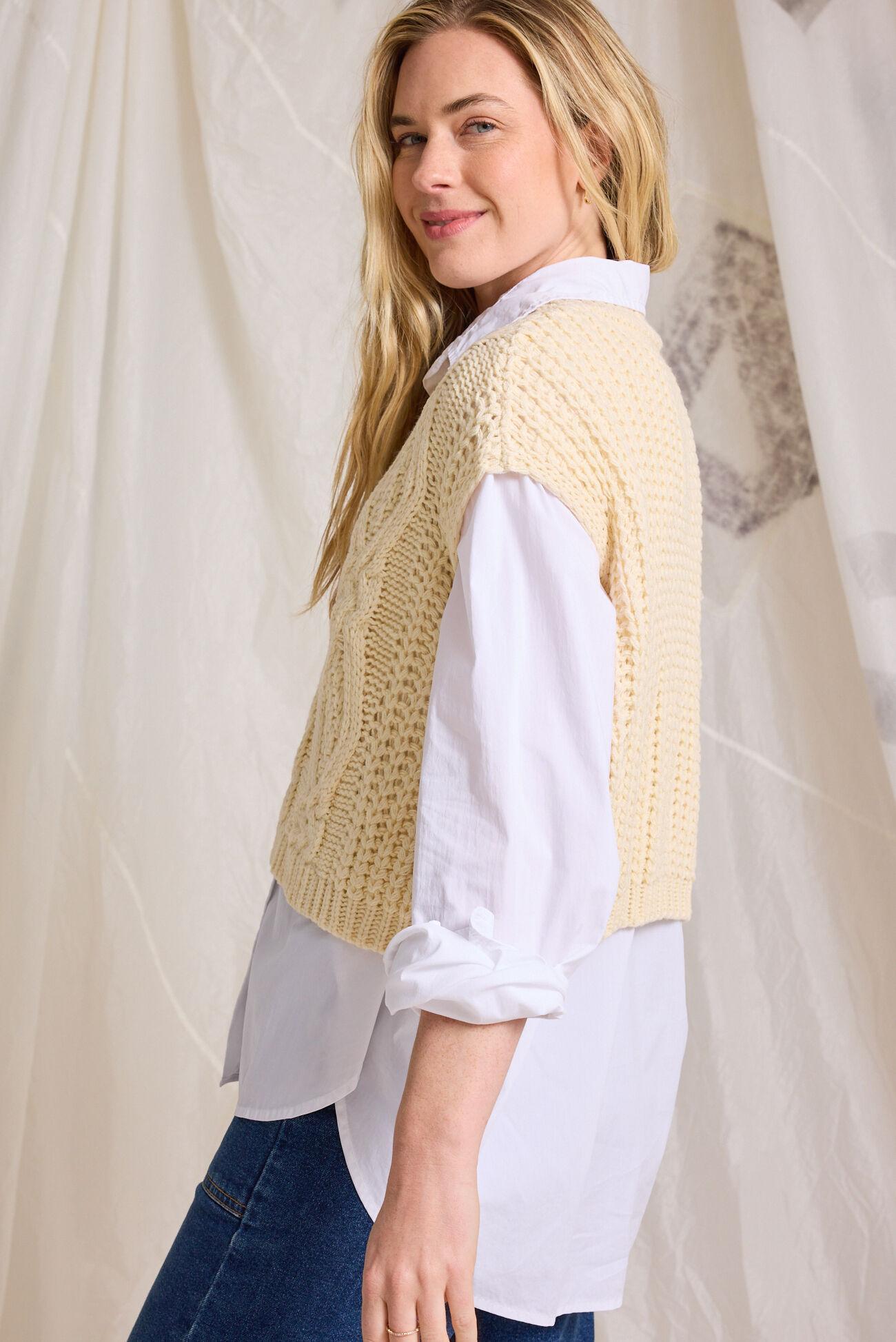 Rowlan Cable Knit Vest Product Image