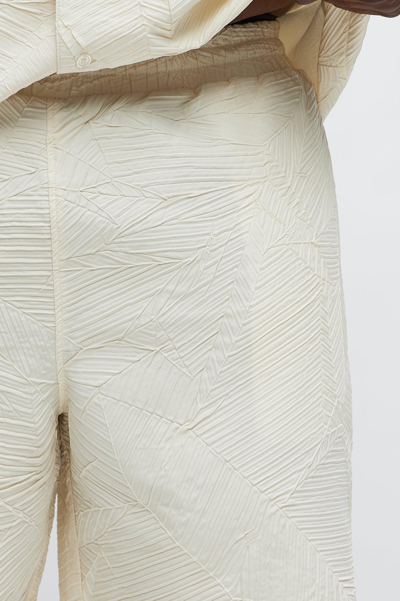 Ponce Textured Relaxed Shorts - Cream Male Product Image