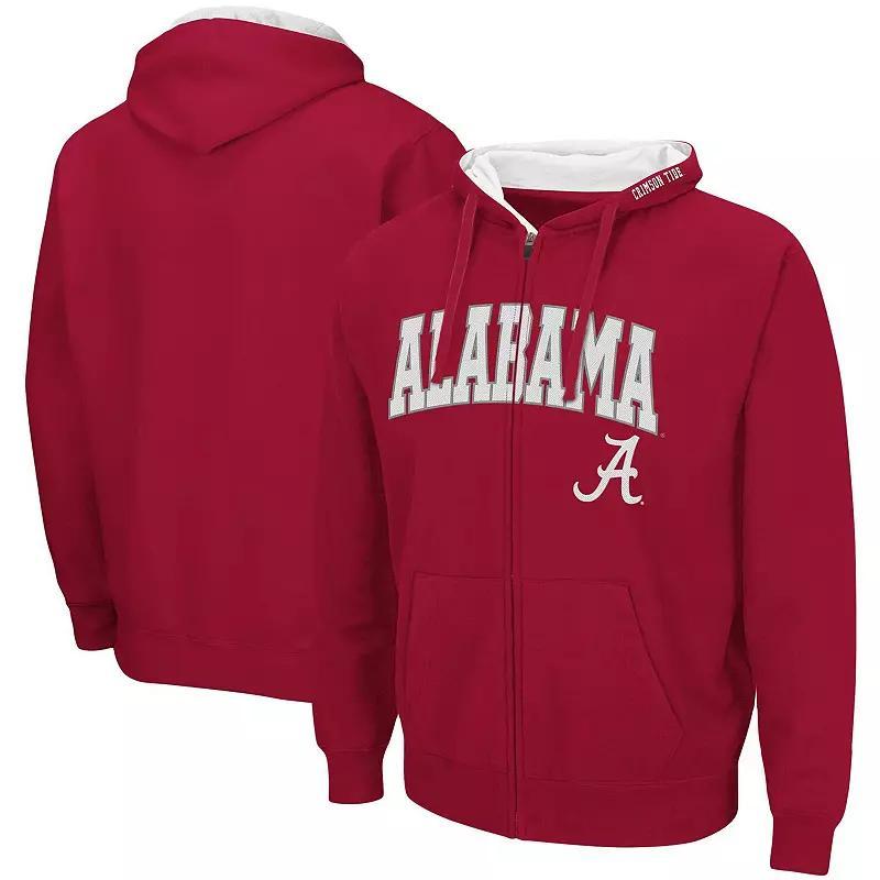 Mens Colosseum Crimson Alabama Crimson Tide Arch & Logo 3.0 Full-Zip Hoodie Product Image