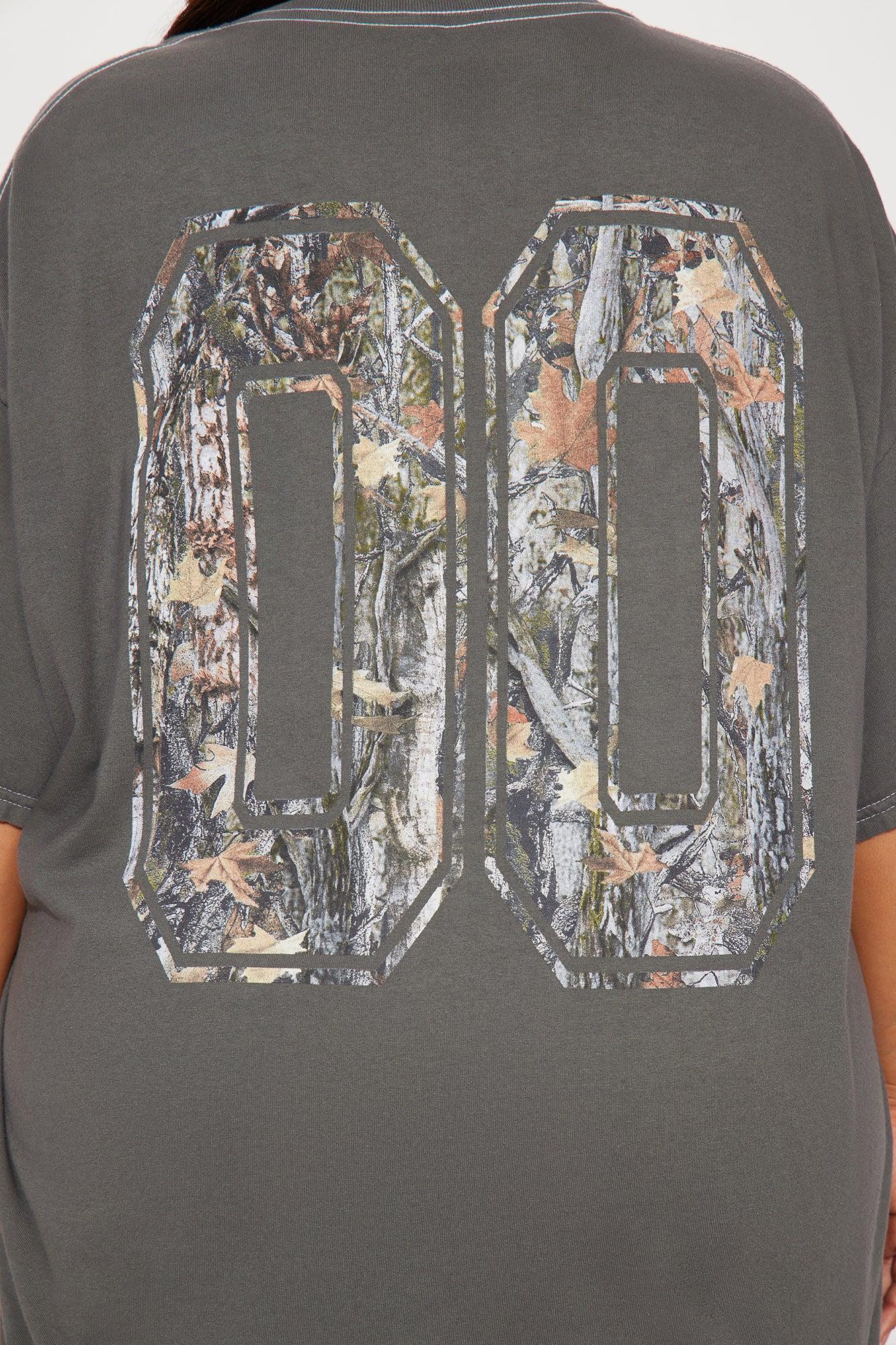 Lexi Camo Washed Oversized Tee - Charcoal Product Image