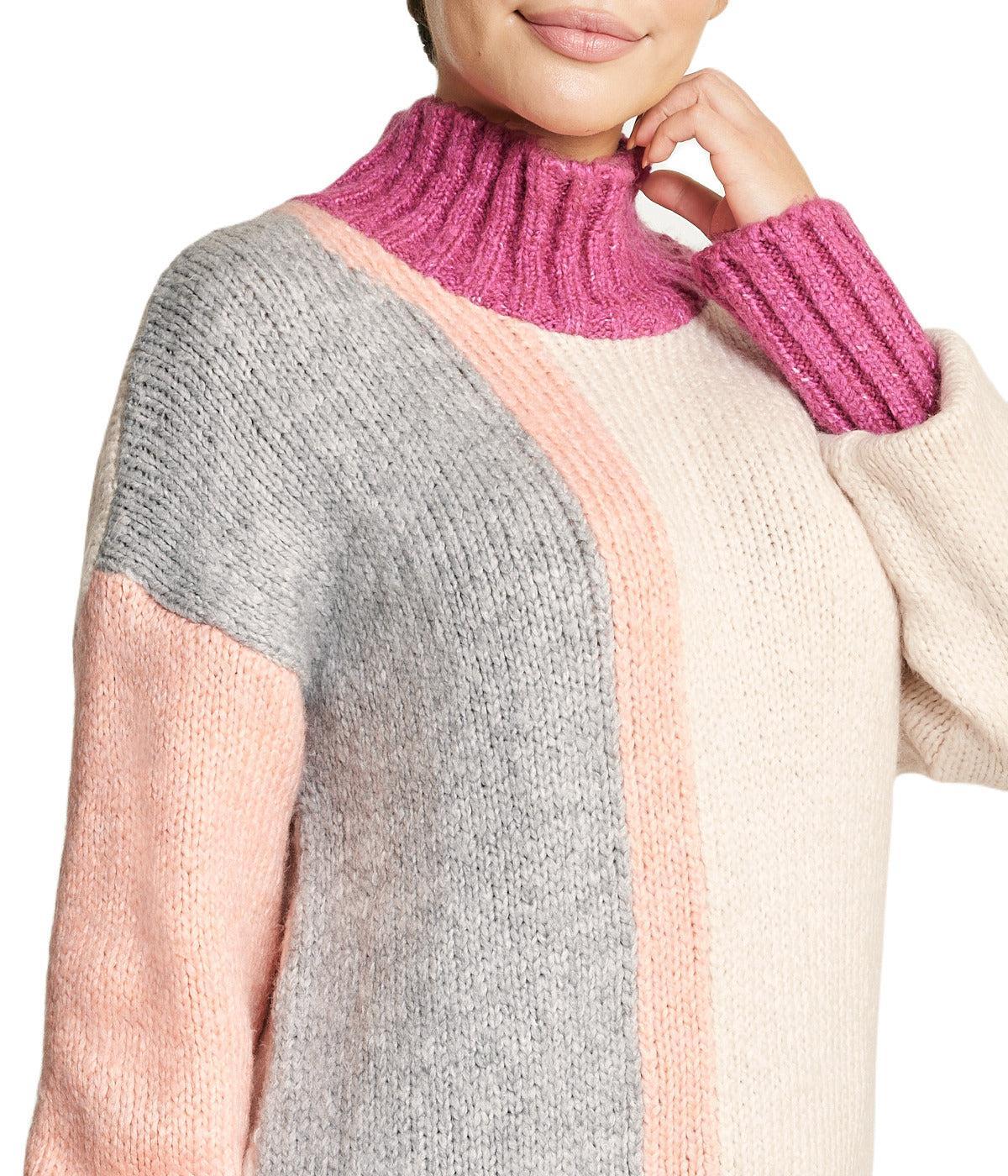 Color Block Tunic Sweater Product Image