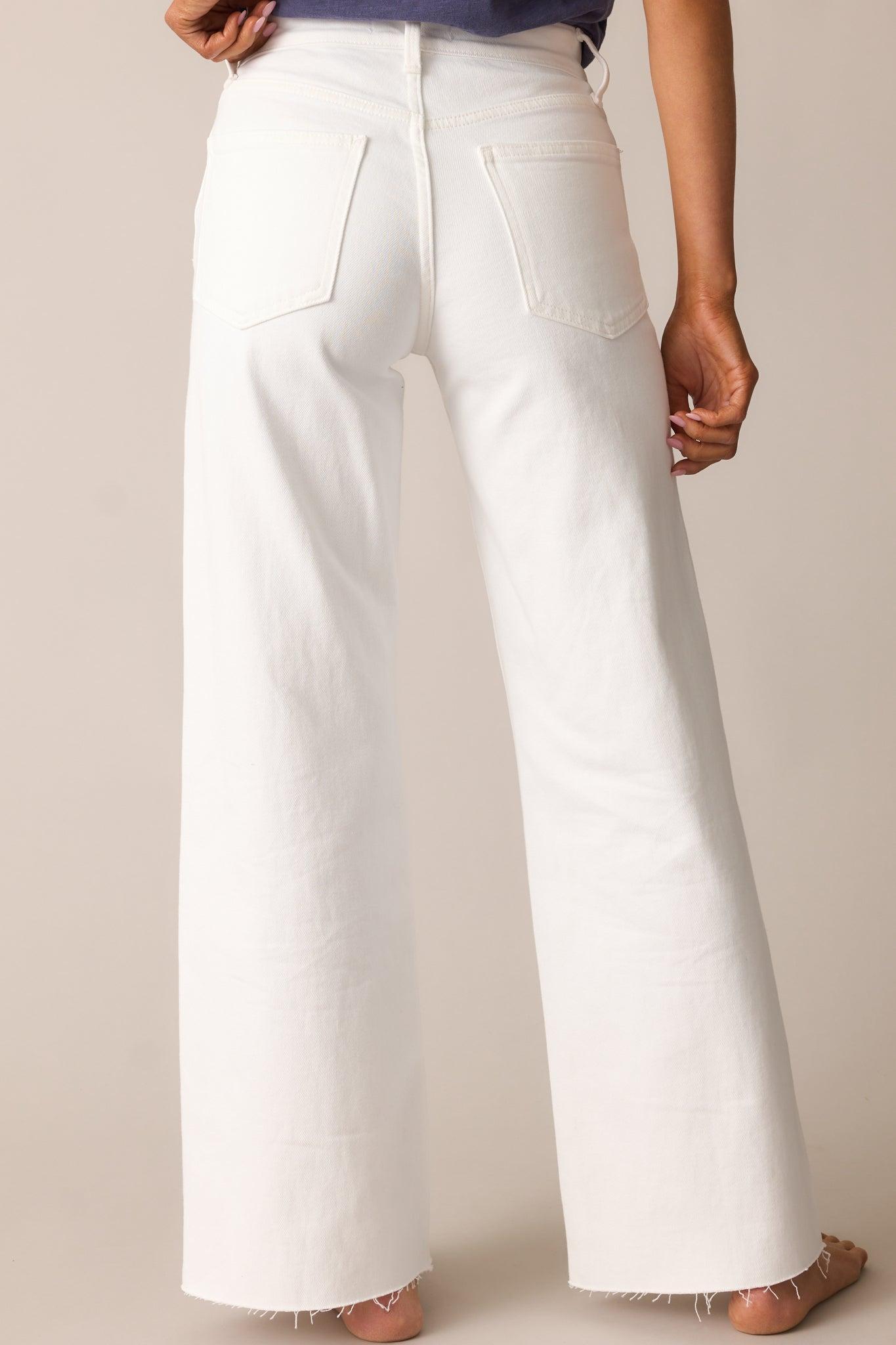 In The Countryside White Straight Leg Jeans Product Image