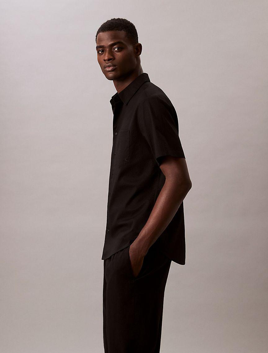 Solid Seersucker Classic Button-Down Shirt Product Image