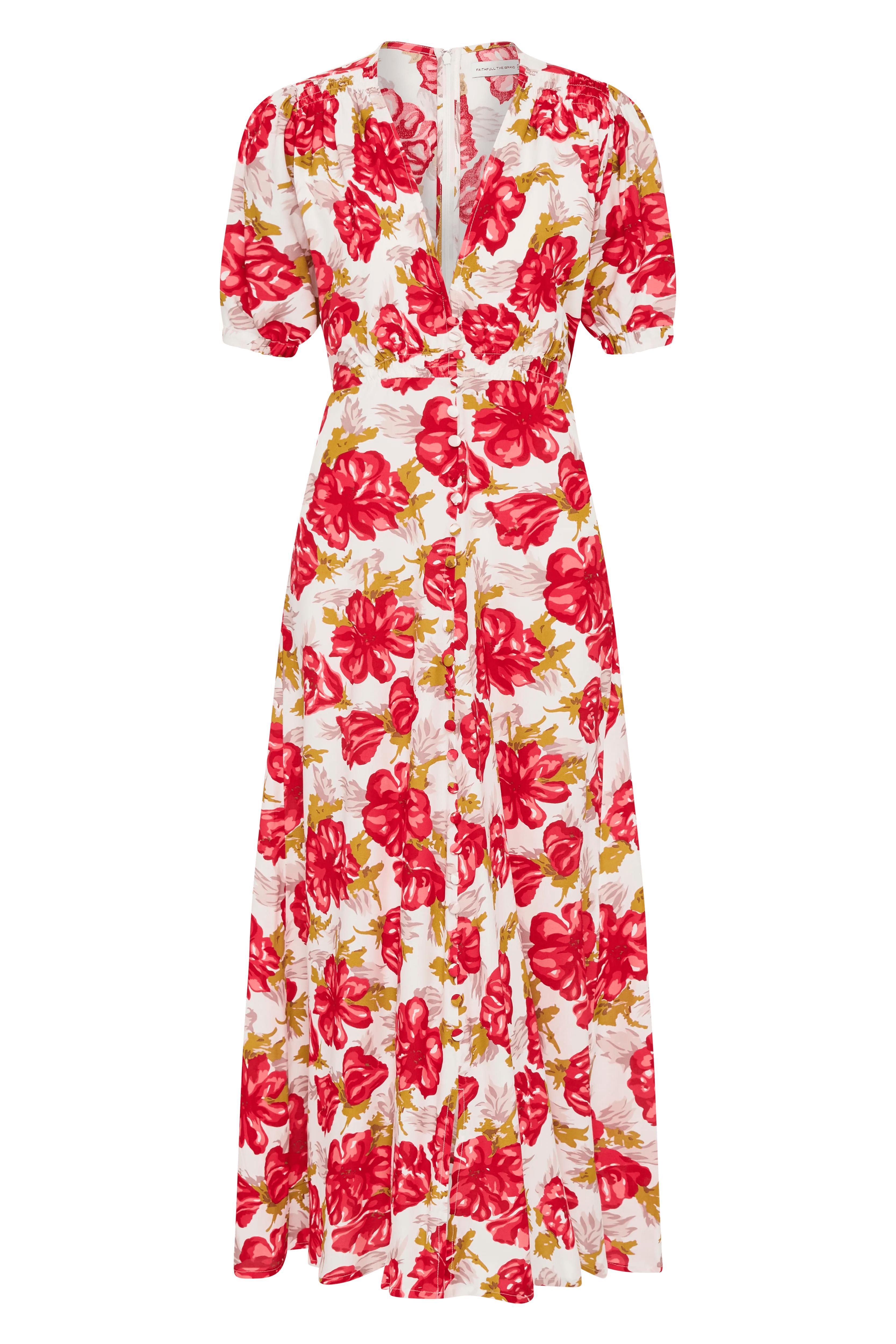 Bellavista Midi Dress Isadora Floral Red - Final Sale Product Image