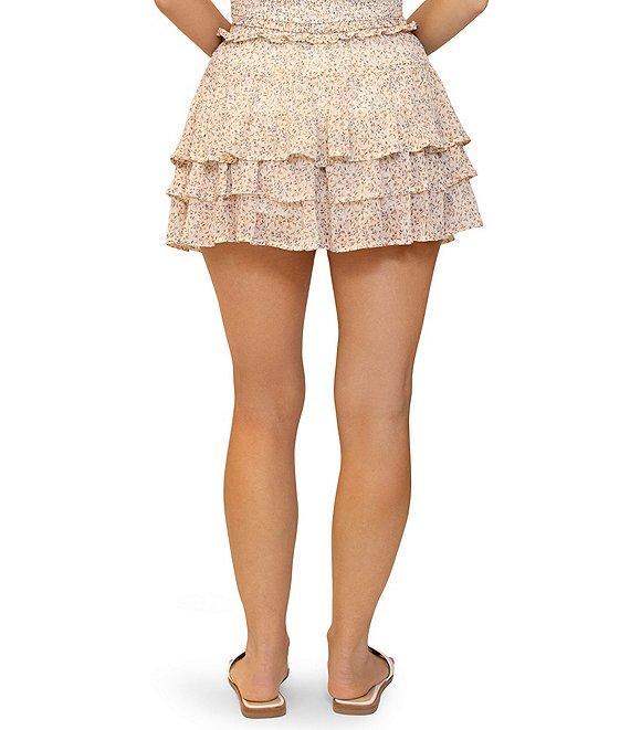 Stevie By Steve Madden Floral Print Layered Ruffle Skort Product Image