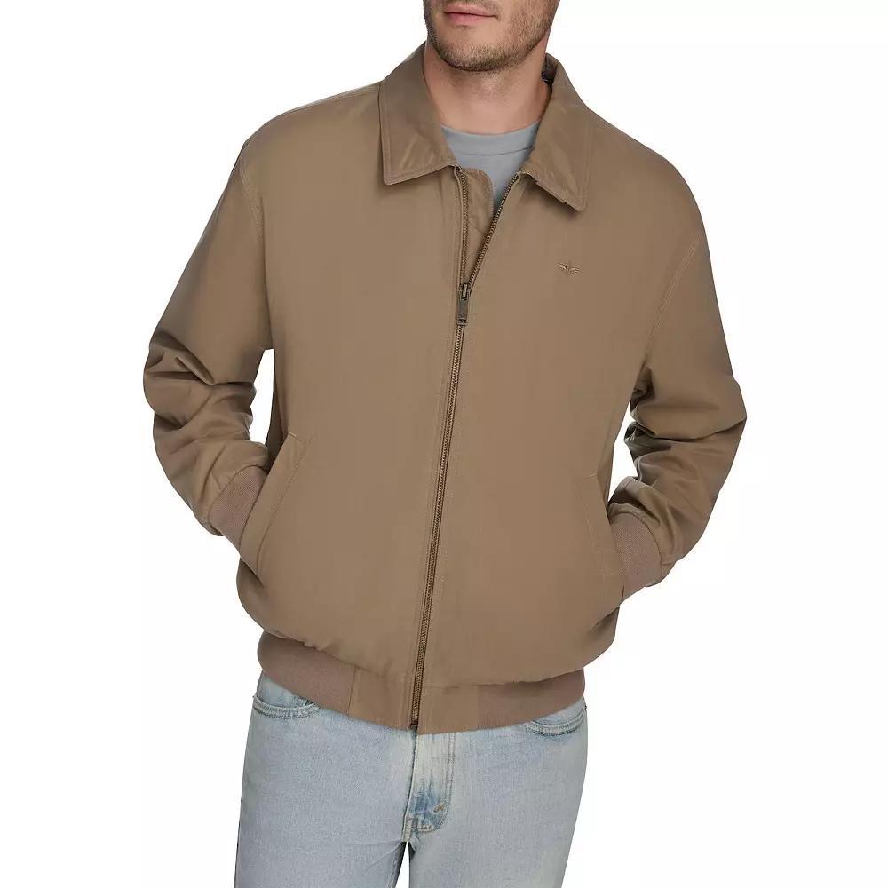 Mens Dockers Micro-Twill Golf Bomber Jacket Brown Product Image
