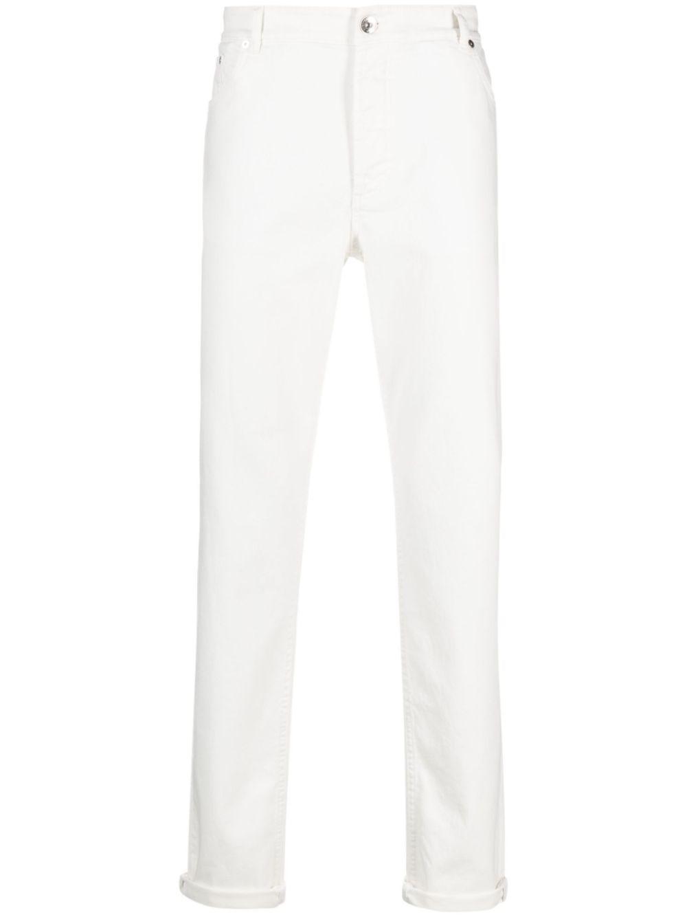 BRUNELLO CUCINELLI Lightweight Dyed Denim Trousers In Beige Product Image