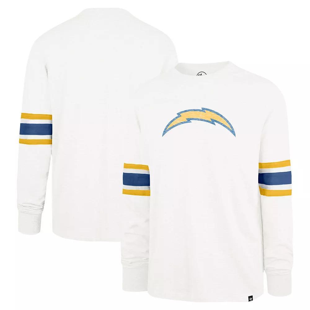 Men's '47 White Los Angeles Chargers Gridiron Premier Brex Long Sleeve T-Shirt,  Product Image