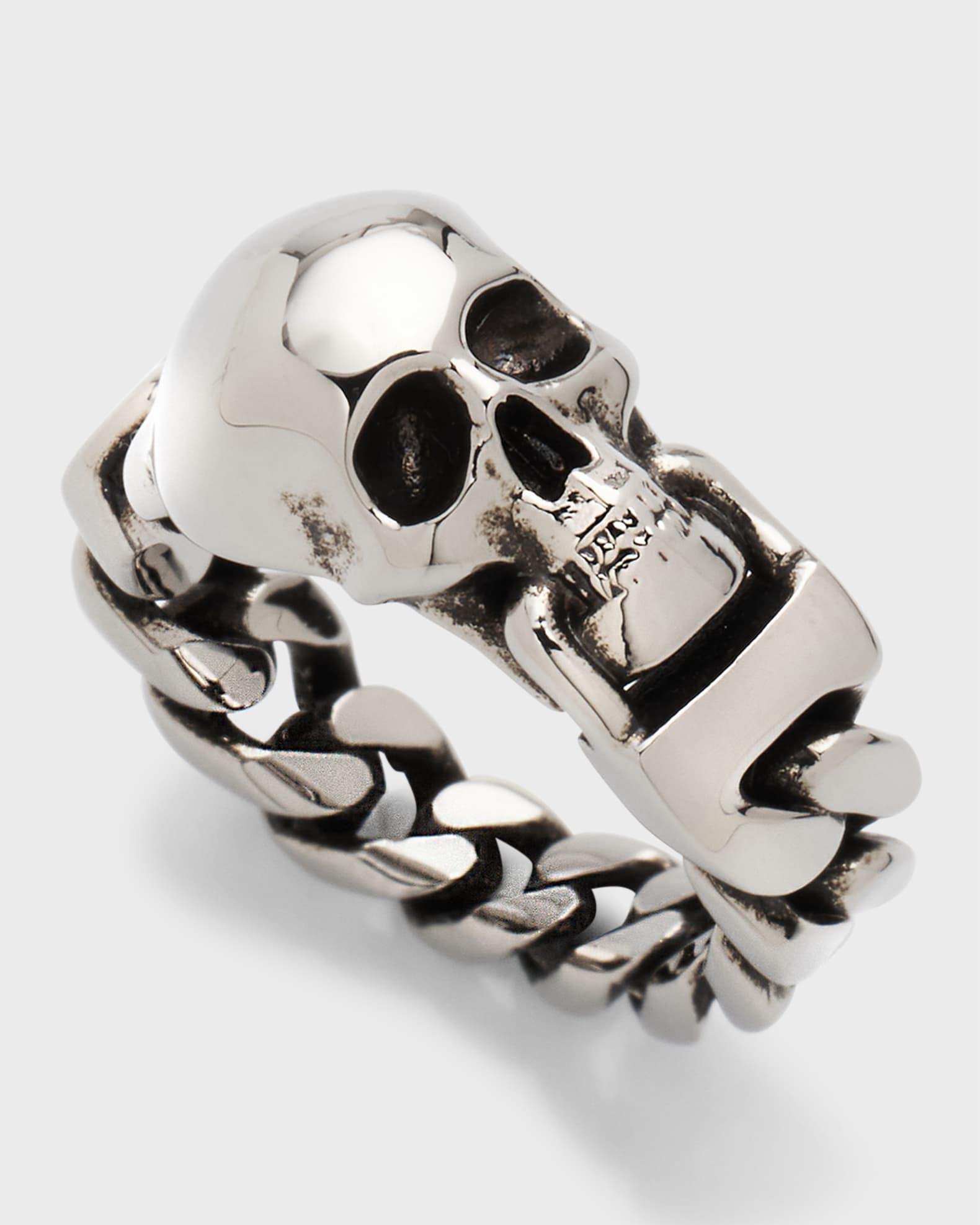 Men's Skull Curb Chain Ring Product Image