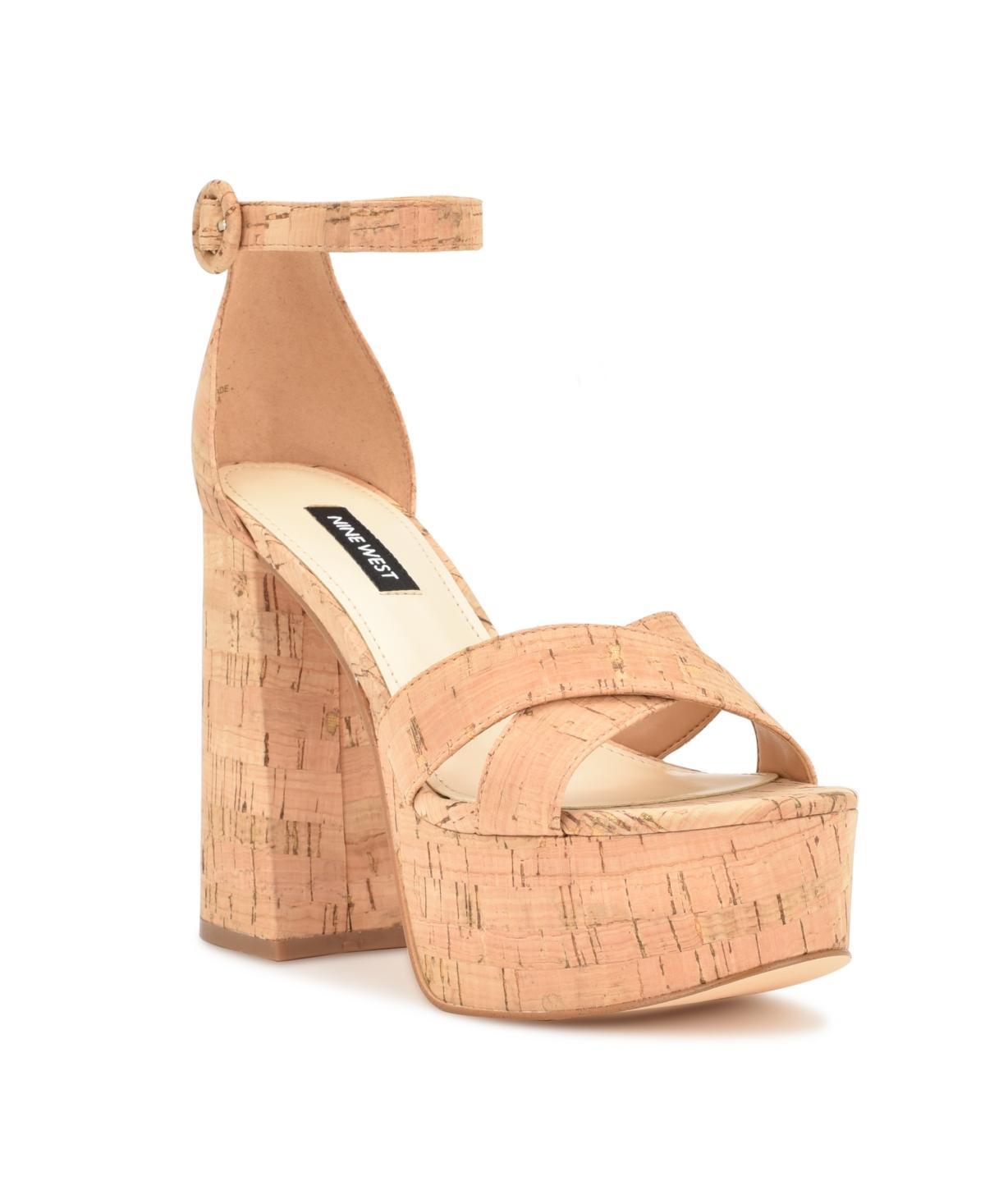 Nine West Womens Willie Block Heel Platform Dress Sandals Product Image