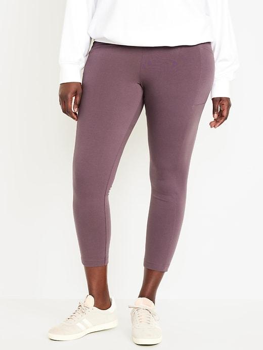 High-Waisted Side-Pocket 7/8 Leggings Product Image