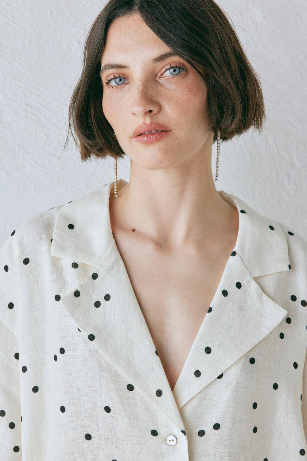 Anke Linen Shirt Dot Product Image